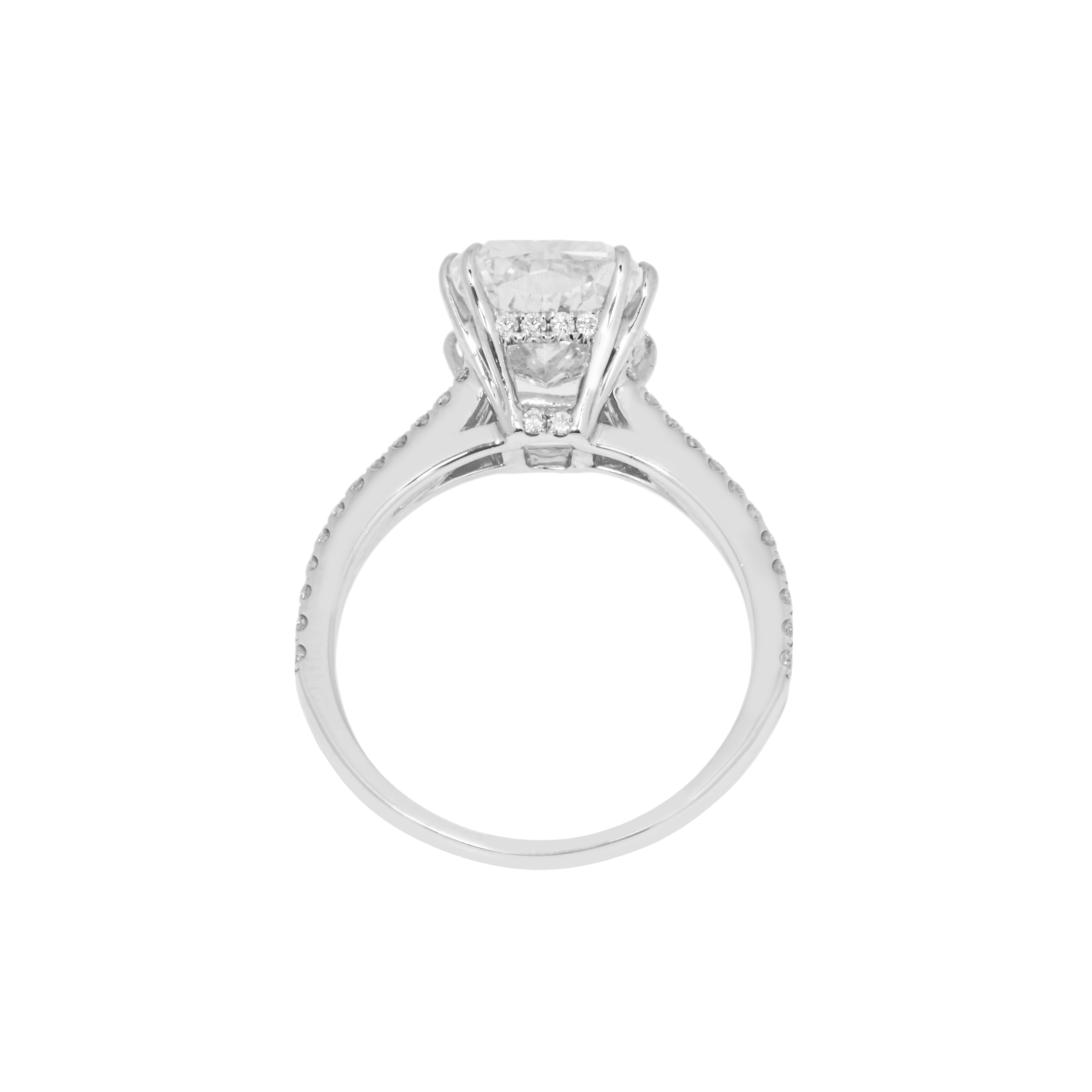 18K White Gold 4.41Ct Elongated Cushion Cut Diamond Engagement Ring Bridal