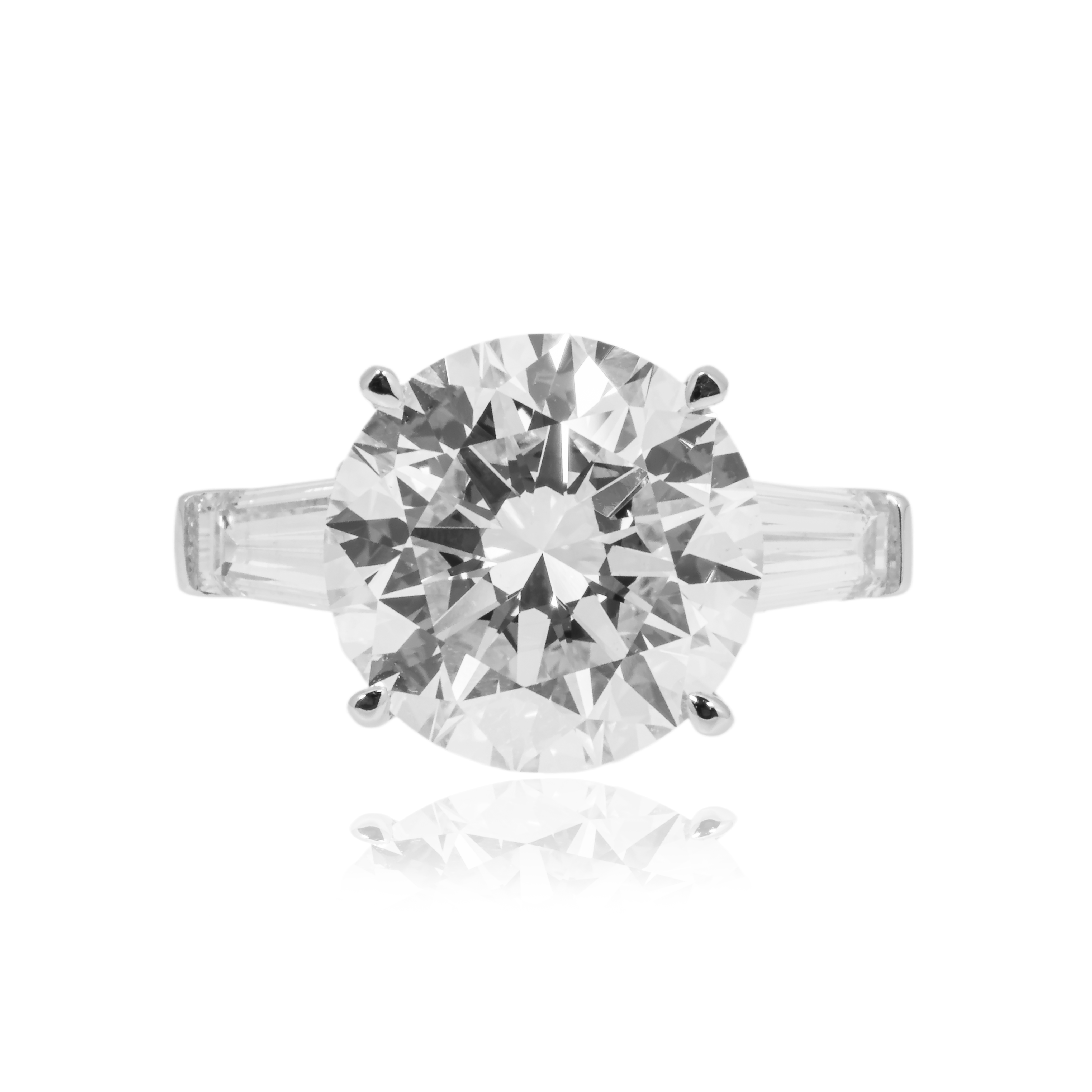 18K White Gold 7Ct Round Cut Triple Diamond Engagement Ring 8.51Ctw Bridal