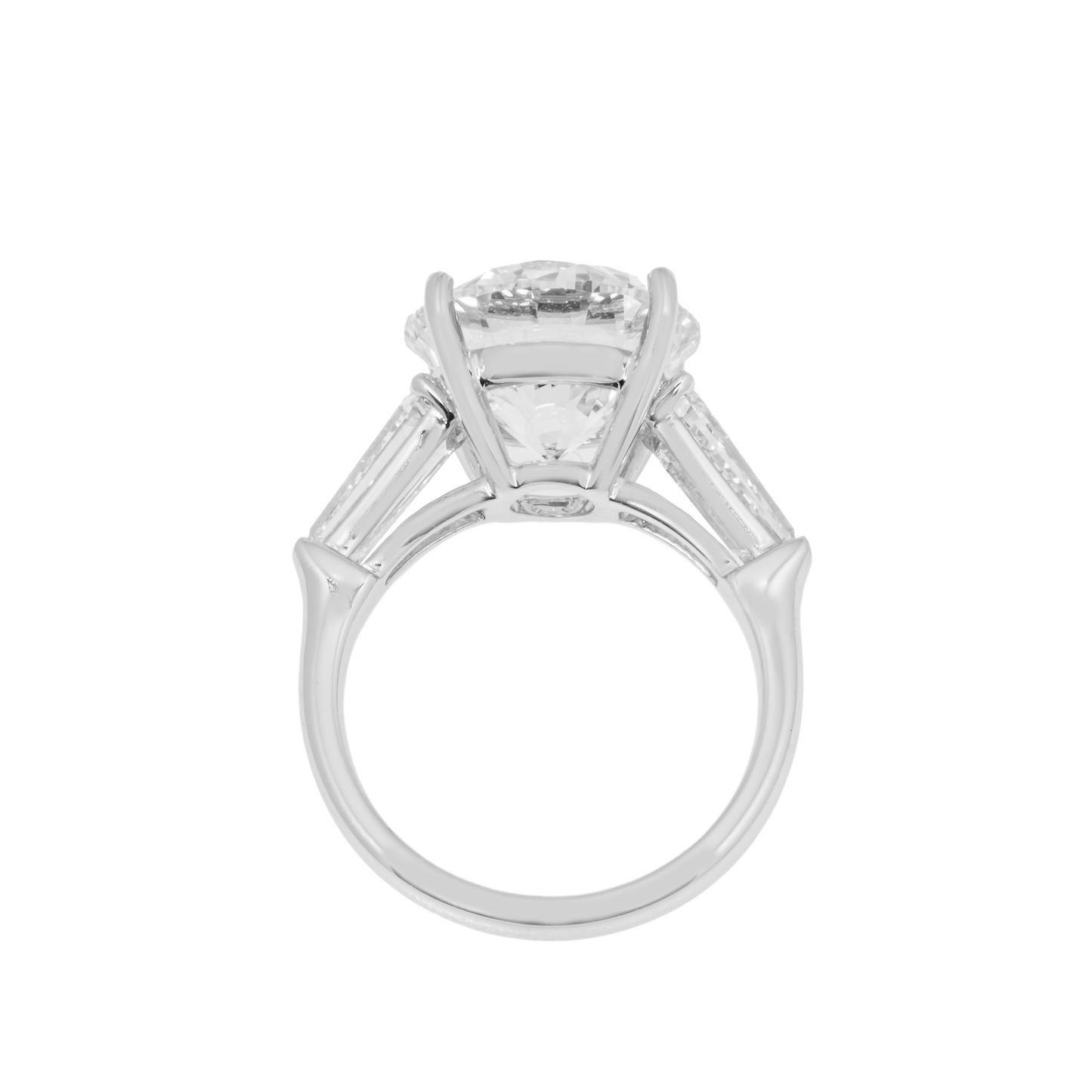 18K White Gold 7ct Round Cut Triple Diamond Engagement Ring 8.51ctw