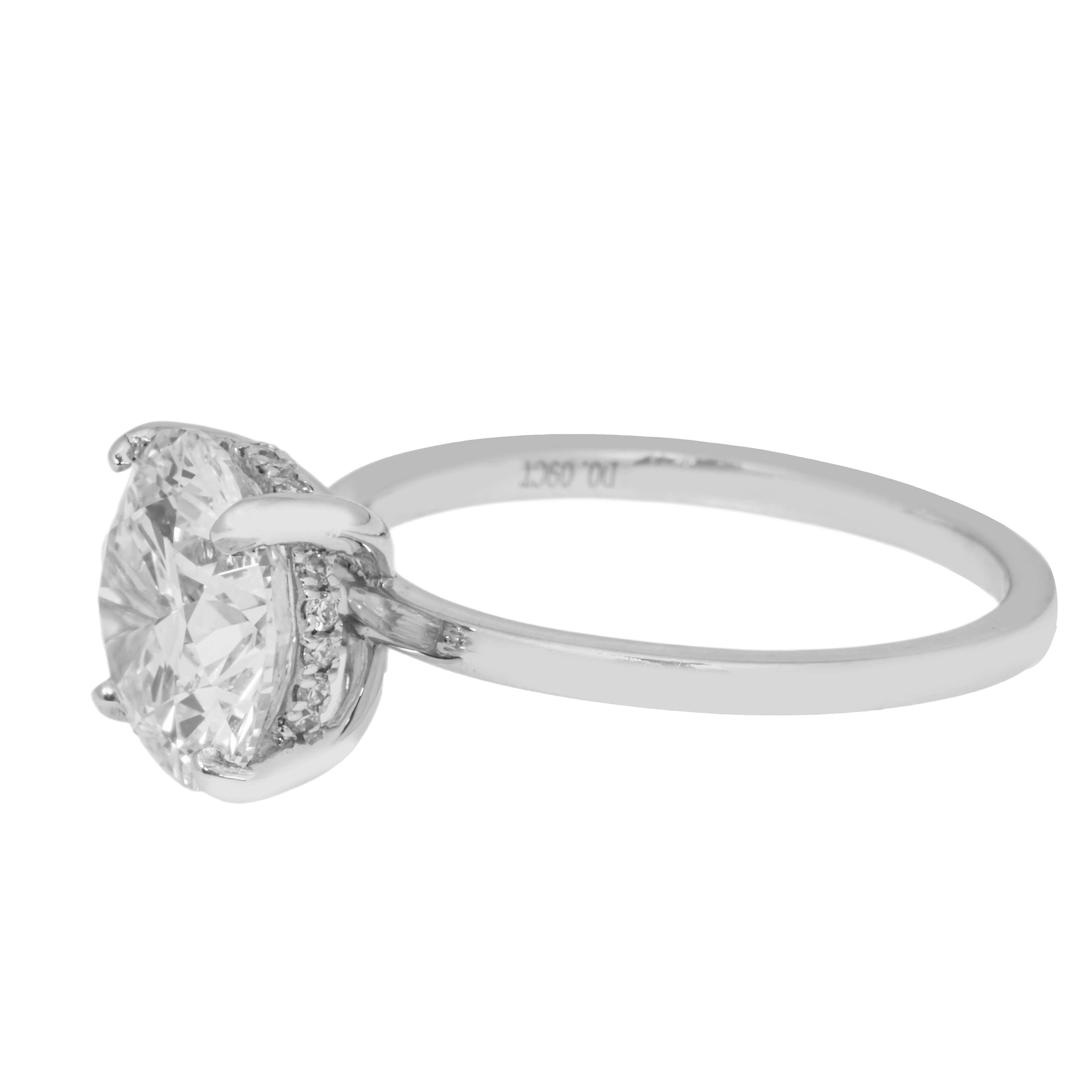 Gia Platinum 3Ct Round Cut Solitaire Diamond Engagement Ring 3.09Ctw Bridal