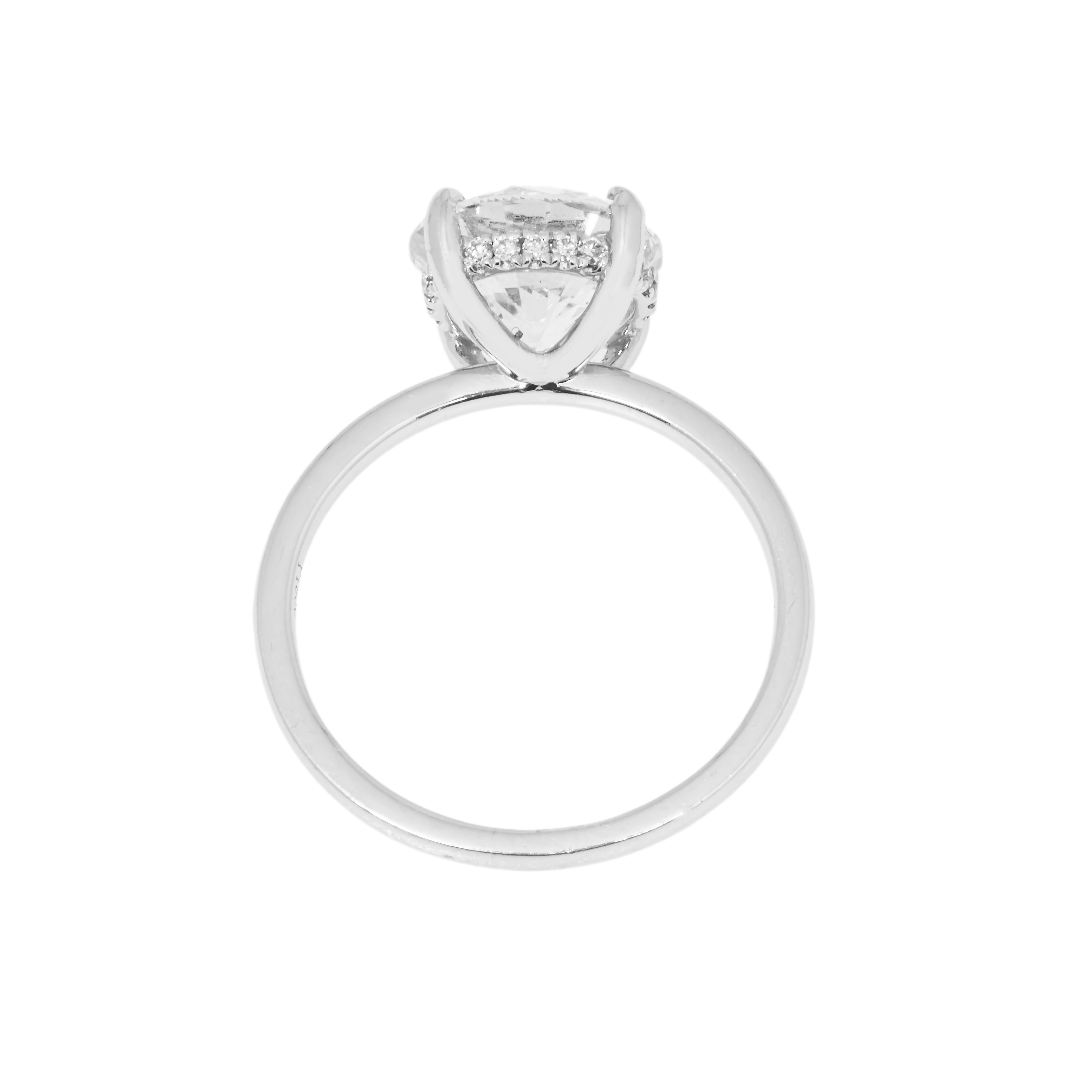 Gia Platinum 3Ct Round Cut Solitaire Diamond Engagement Ring 3.09Ctw Bridal