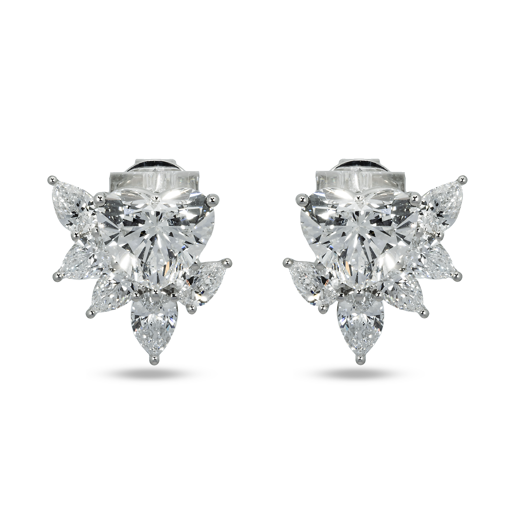 IGI 18K White Gold Heart & Pear Cut Diamond 5.06ct
