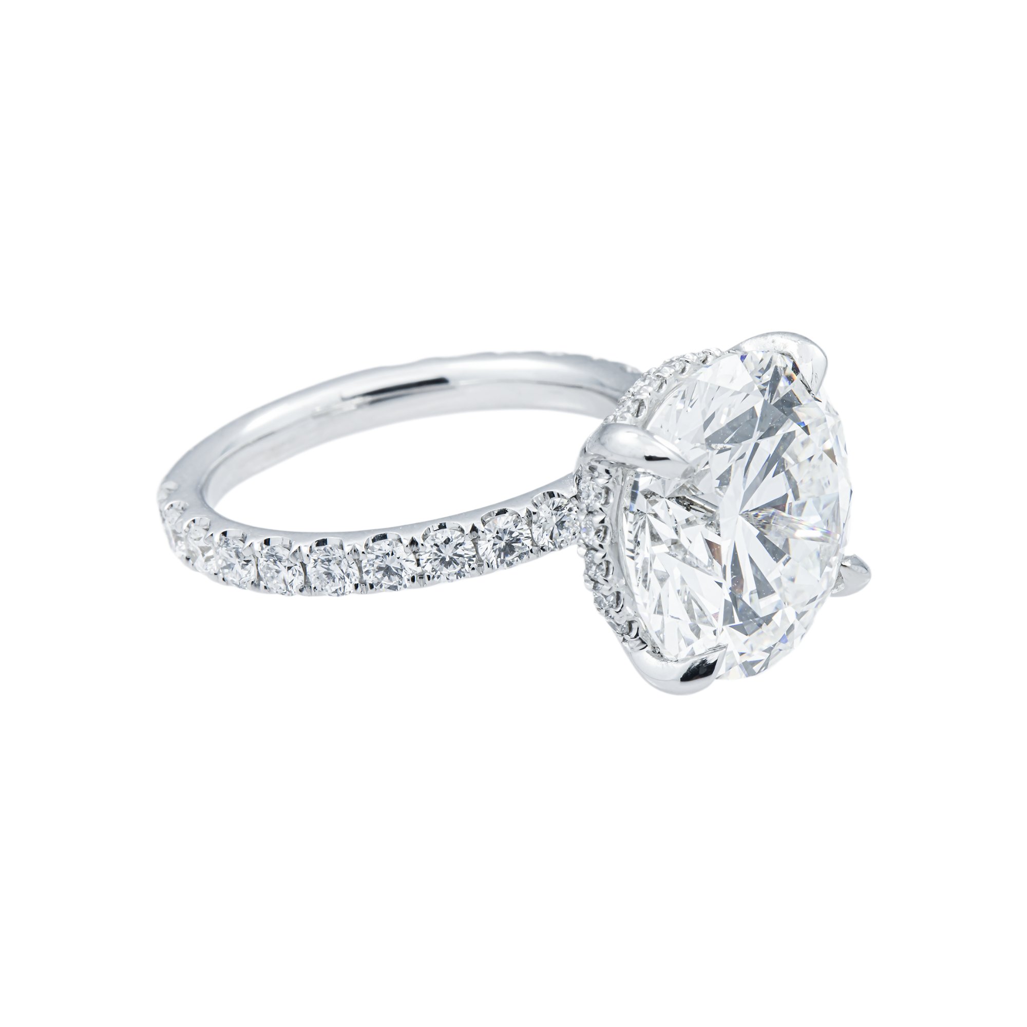 18K White Gold 7.65ct Round Diamond Engagement Ring 8.70ctw