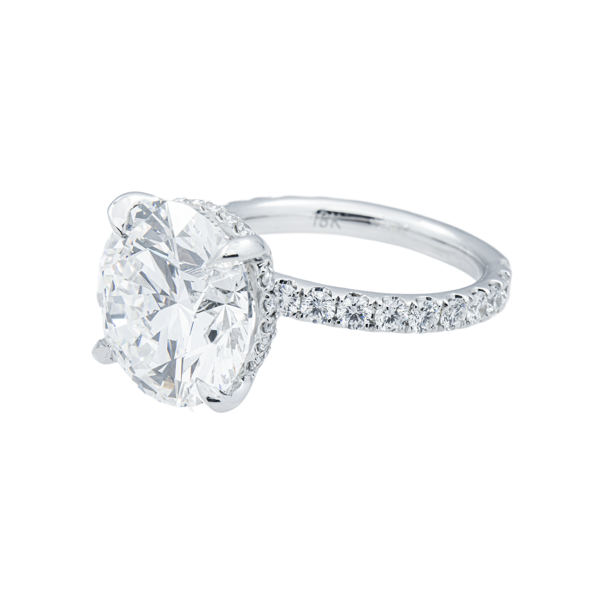 18K White Gold 7.65ct Round Diamond Engagement Ring 8.70ctw