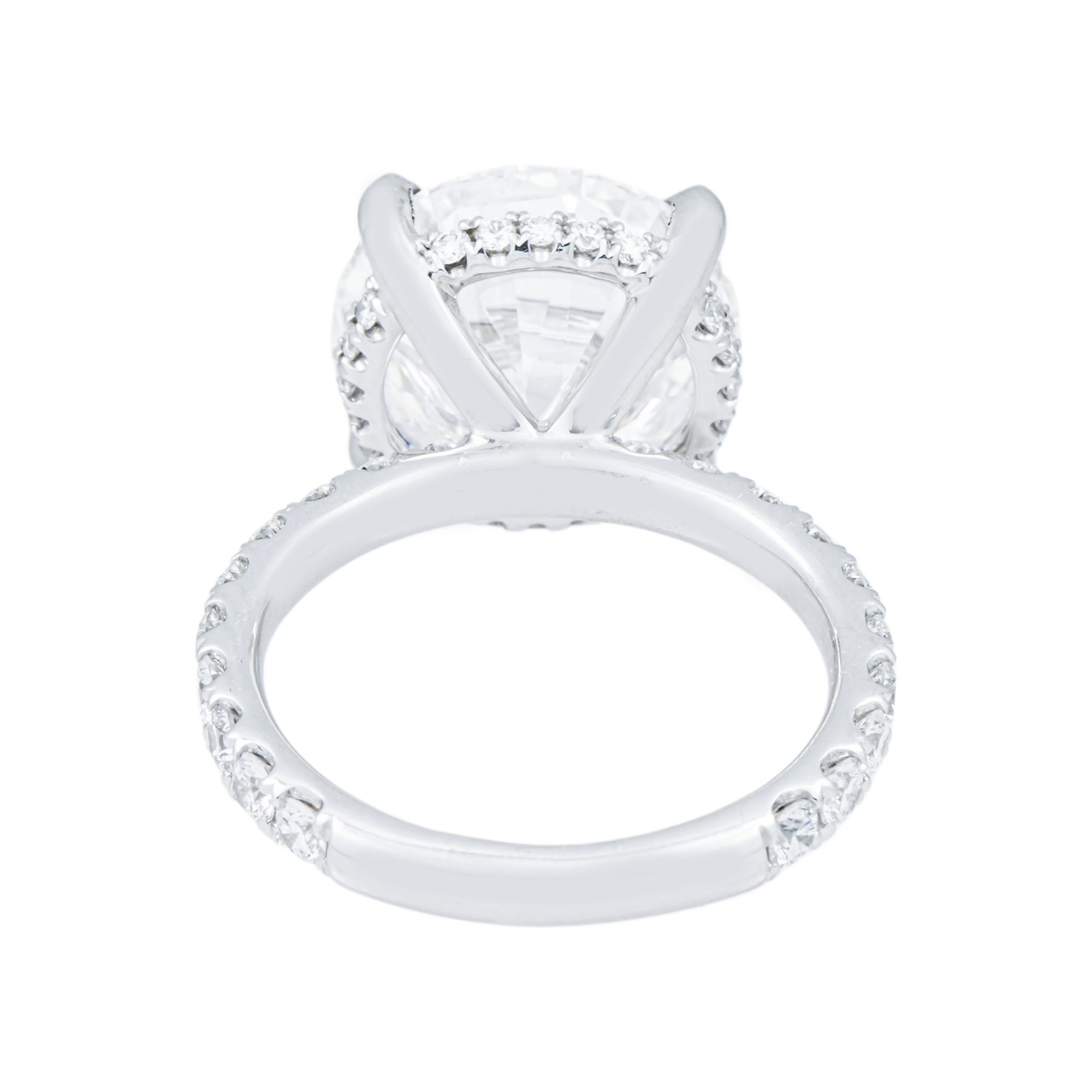 18K White Gold 7.65ct Round Diamond Engagement Ring 8.70ctw