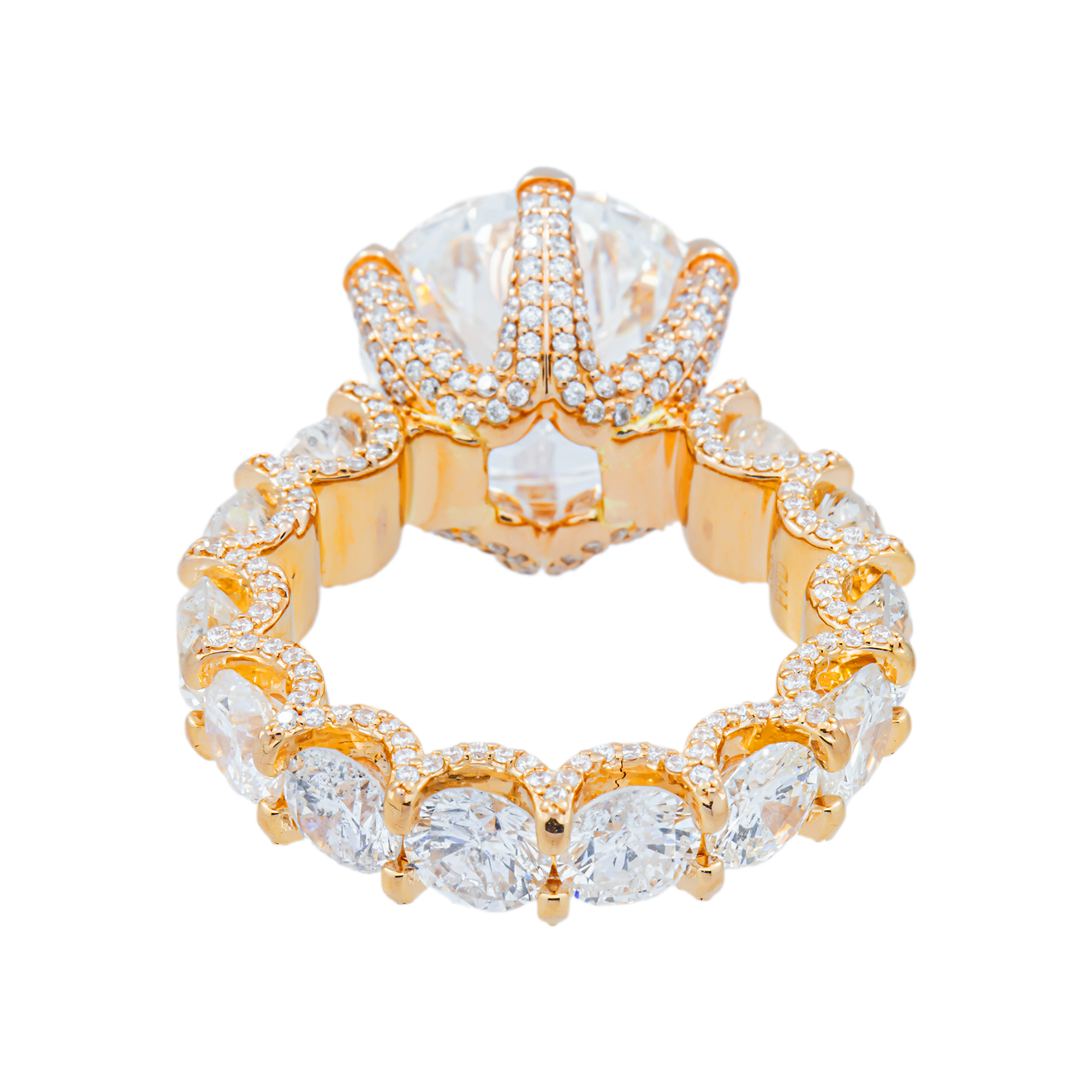 18K Rose Gold 7.13ct Round Diamond Engagement Ring 13.22ctw