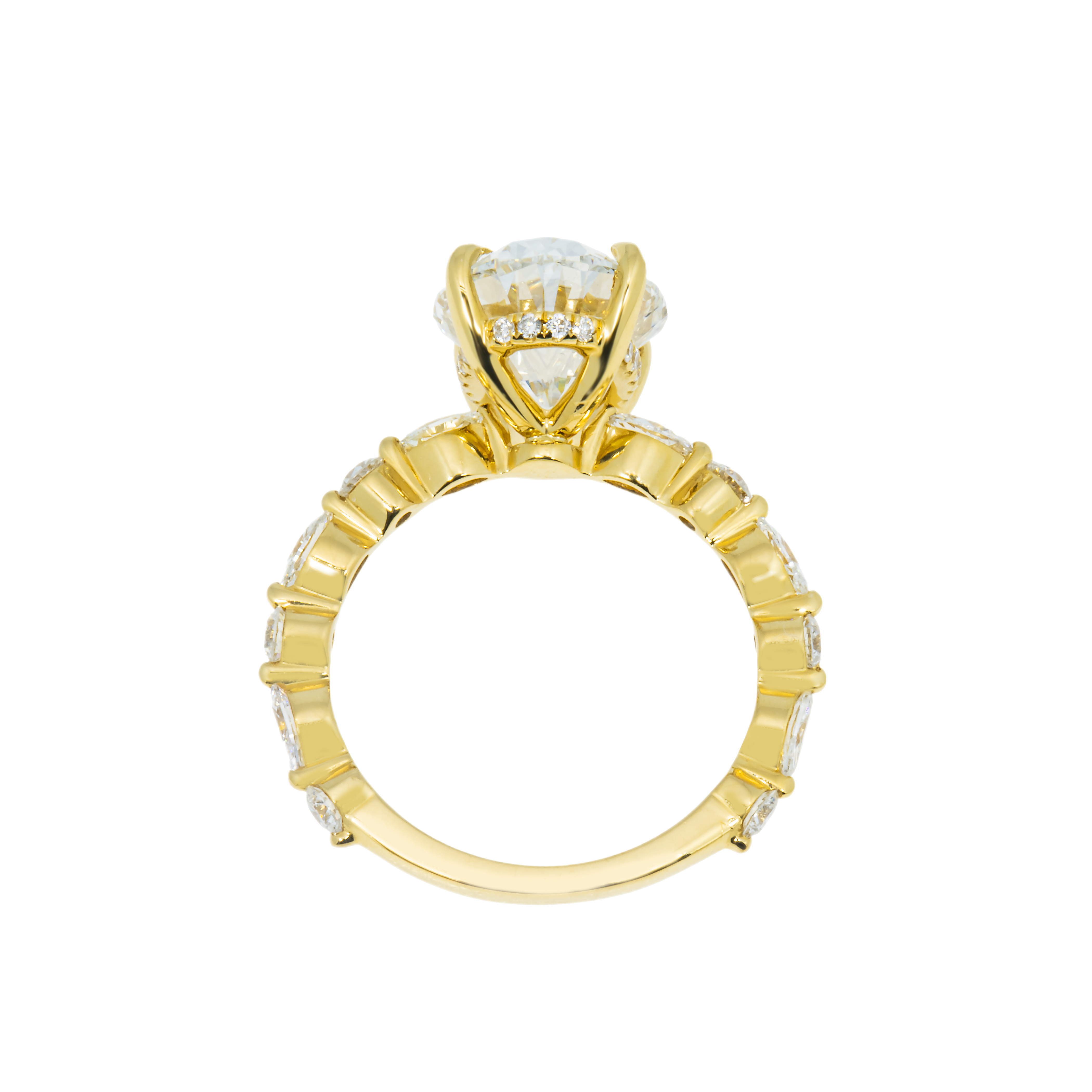 18K Yellow Gold 4Ct Oval Cut Diamond Engagement Ring 4.80Ctw Bridal