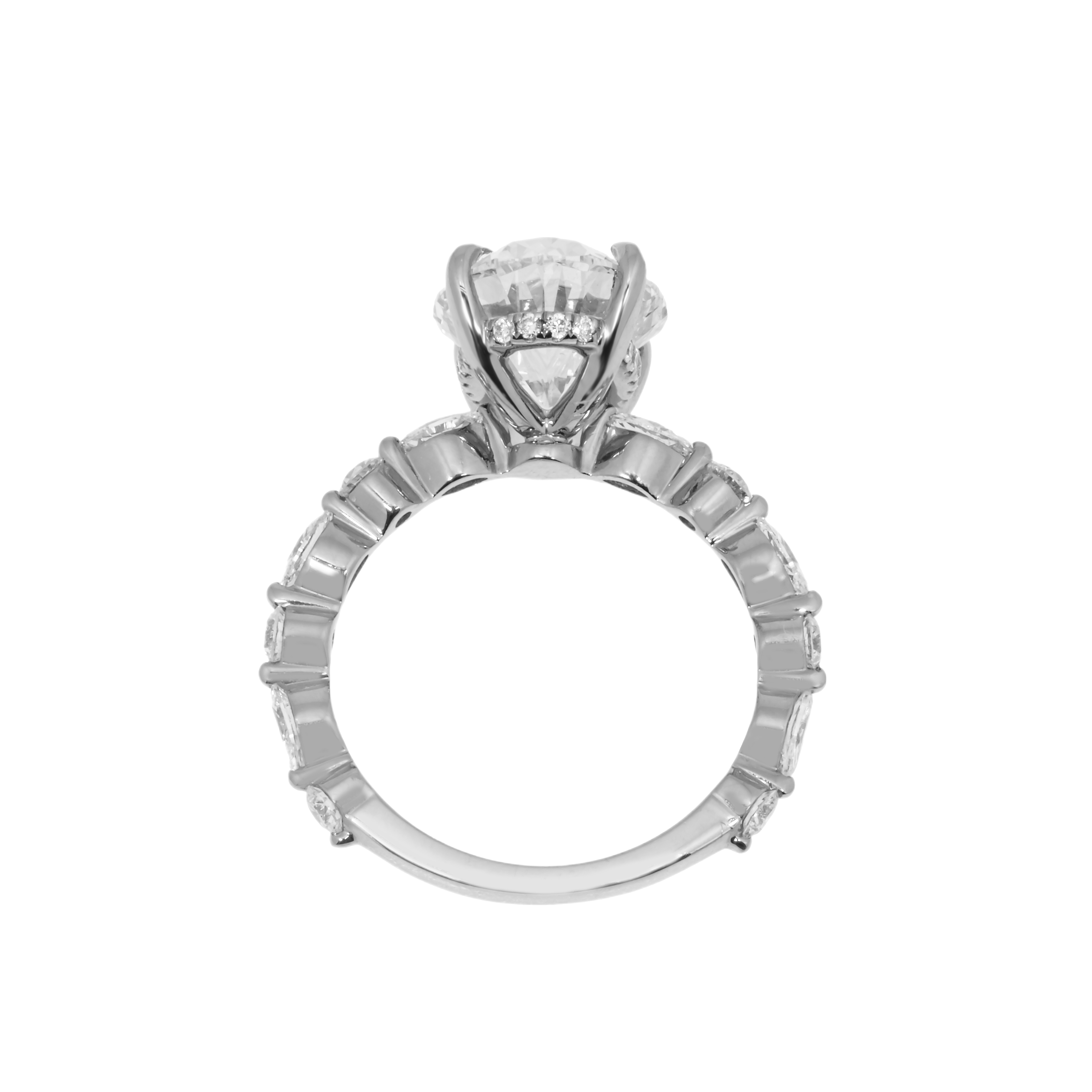 Gia 18K White Gold 4Ct Oval Cut Diamond Engagement Ring 5Ctw Bridal