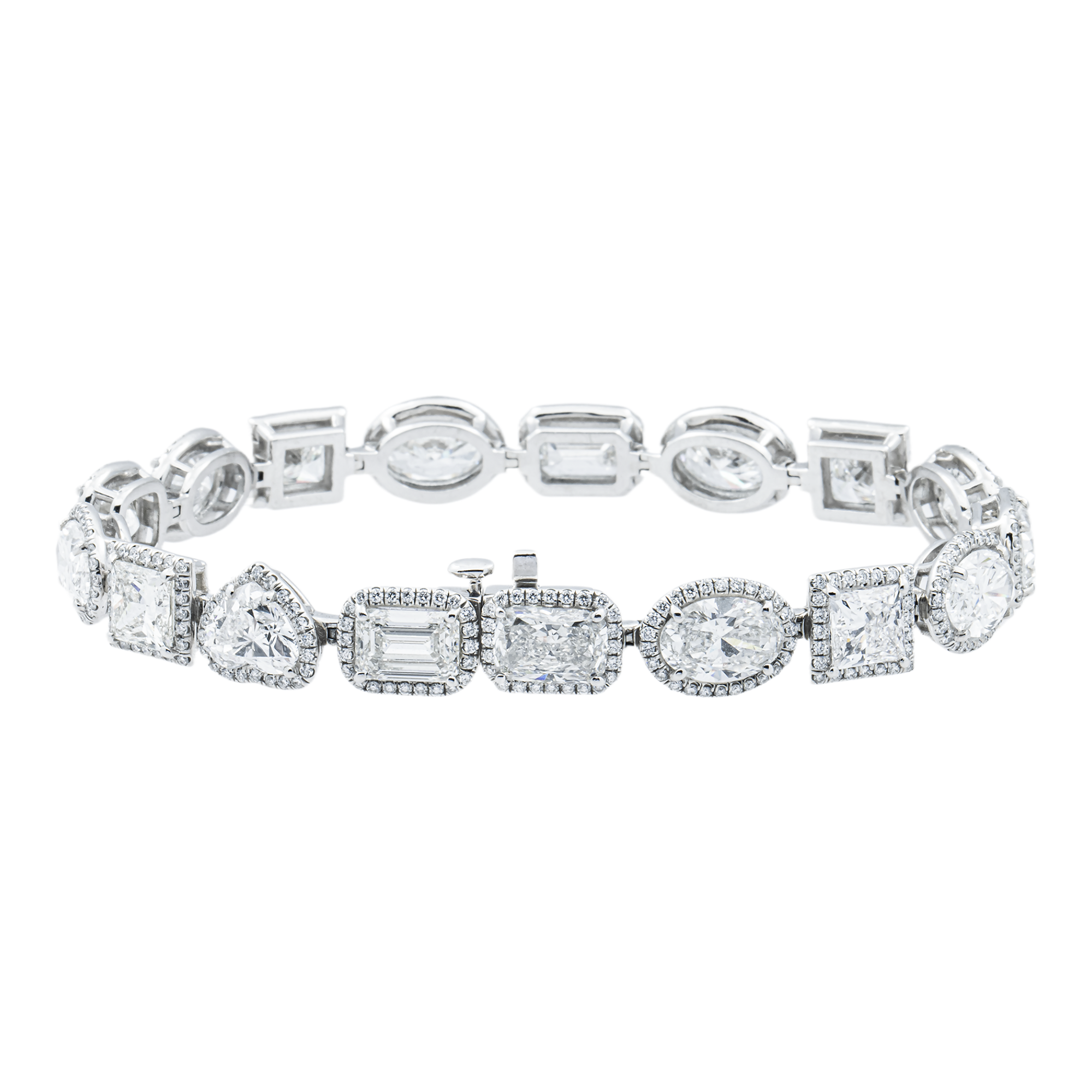Platinum Multi Cut Diamond Satellite Bracelet 27.75ct