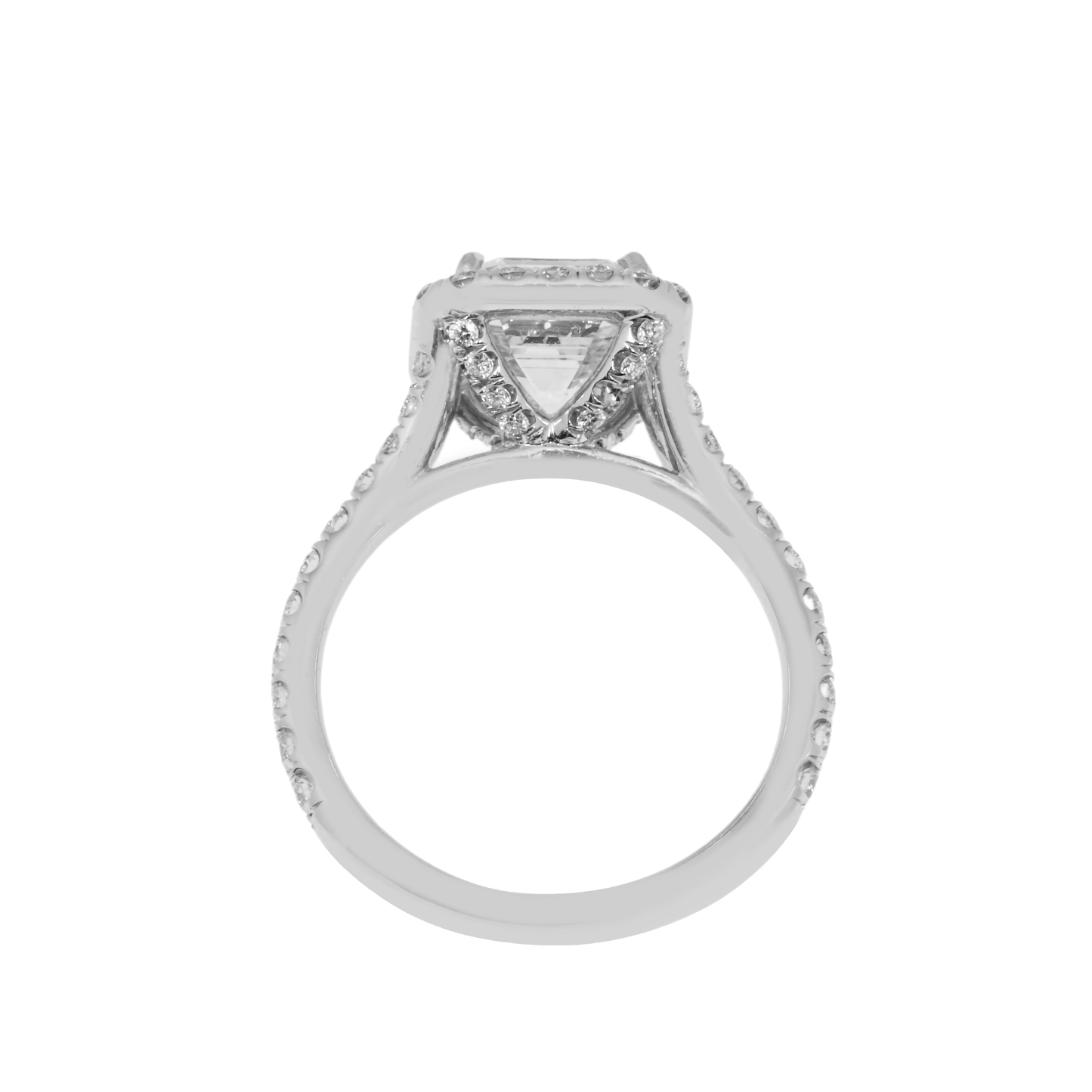 GIA Platinum 2.78ct Asscher Cut Diamond Engagement Ring 3.73ctw