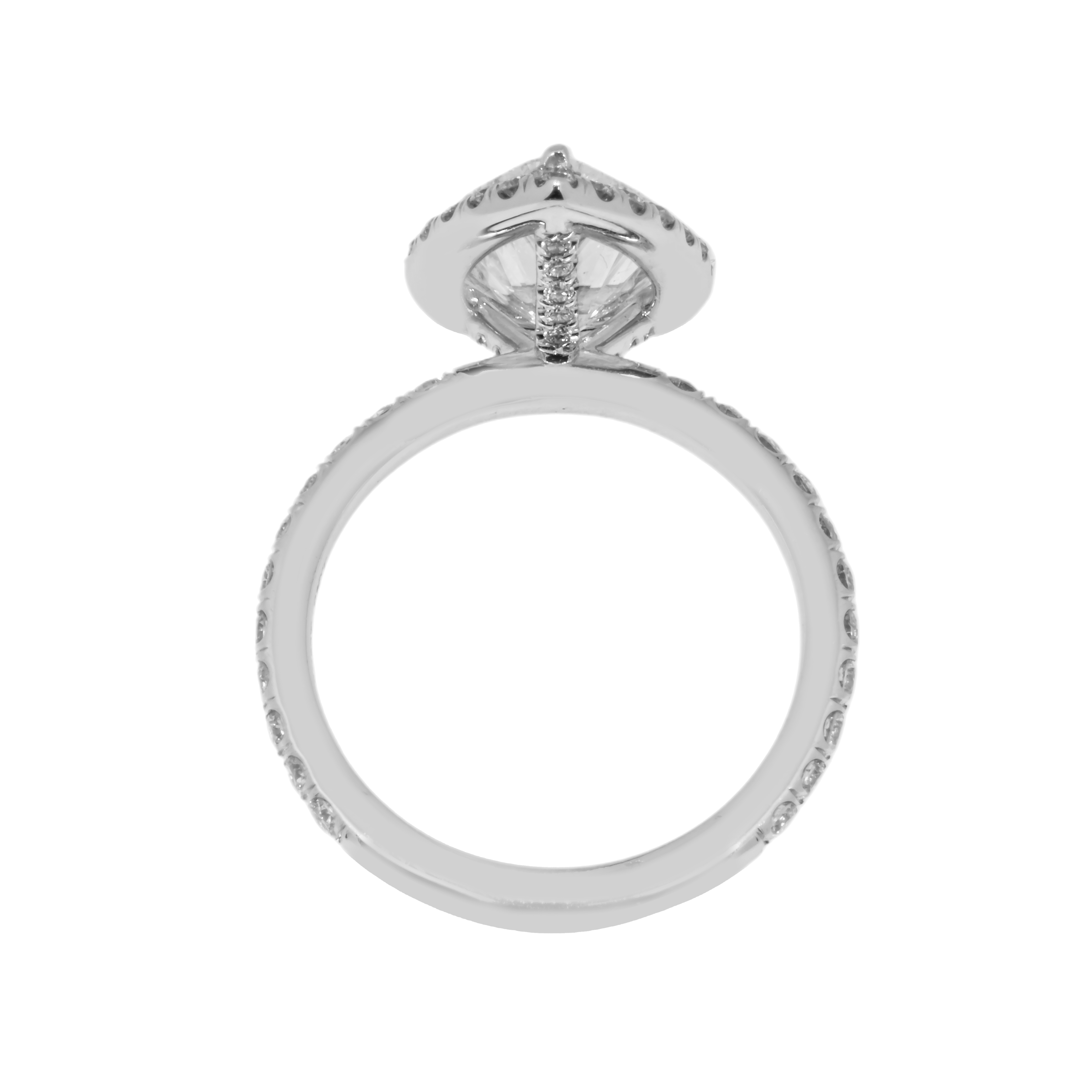 Gia Platinum 3Ct Pear Cut Diamond Engagement Ring 3.92Ctw Bridal