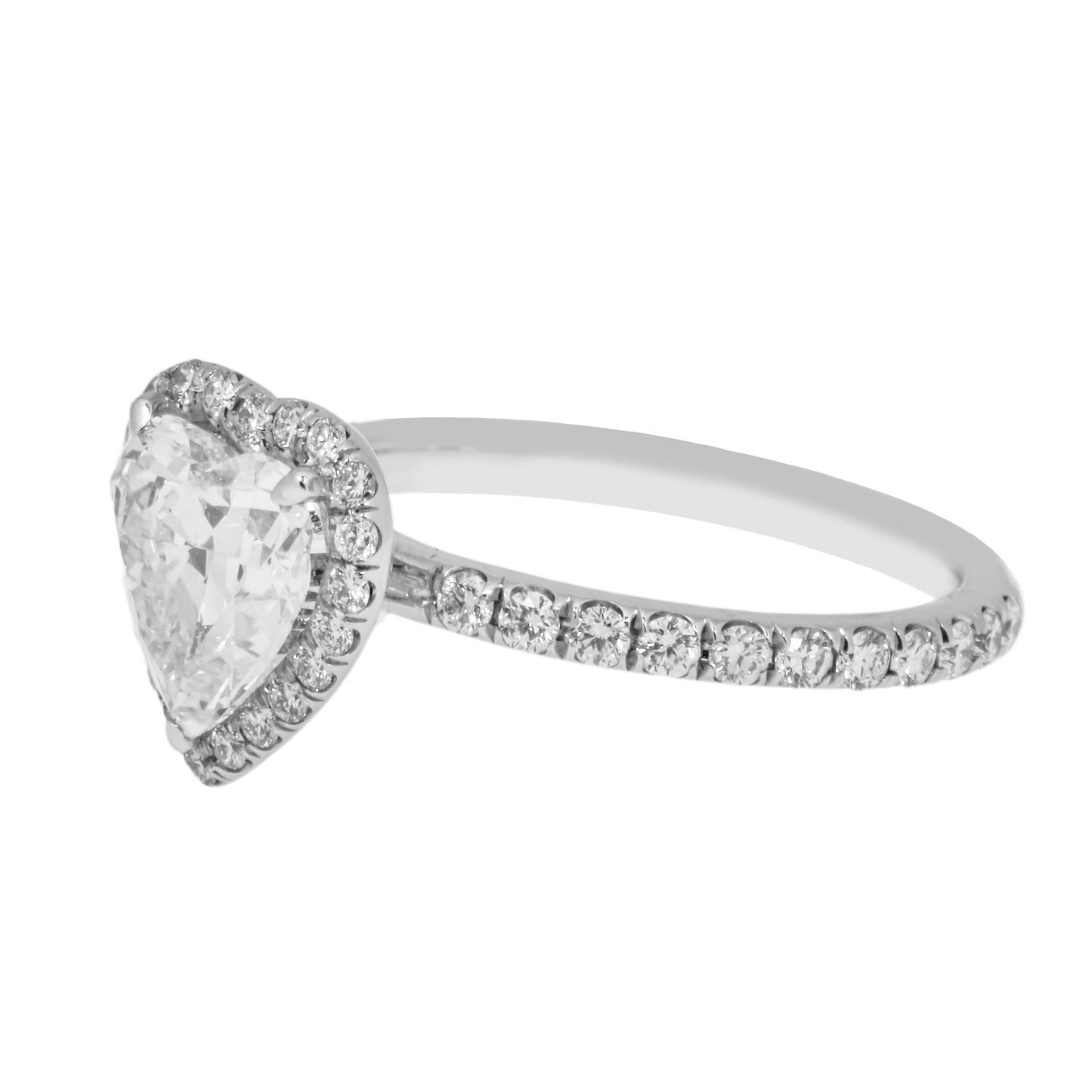 GIA Platinum 2.01ct Heart Cut Diamond Engagement Ring 2.71ctw