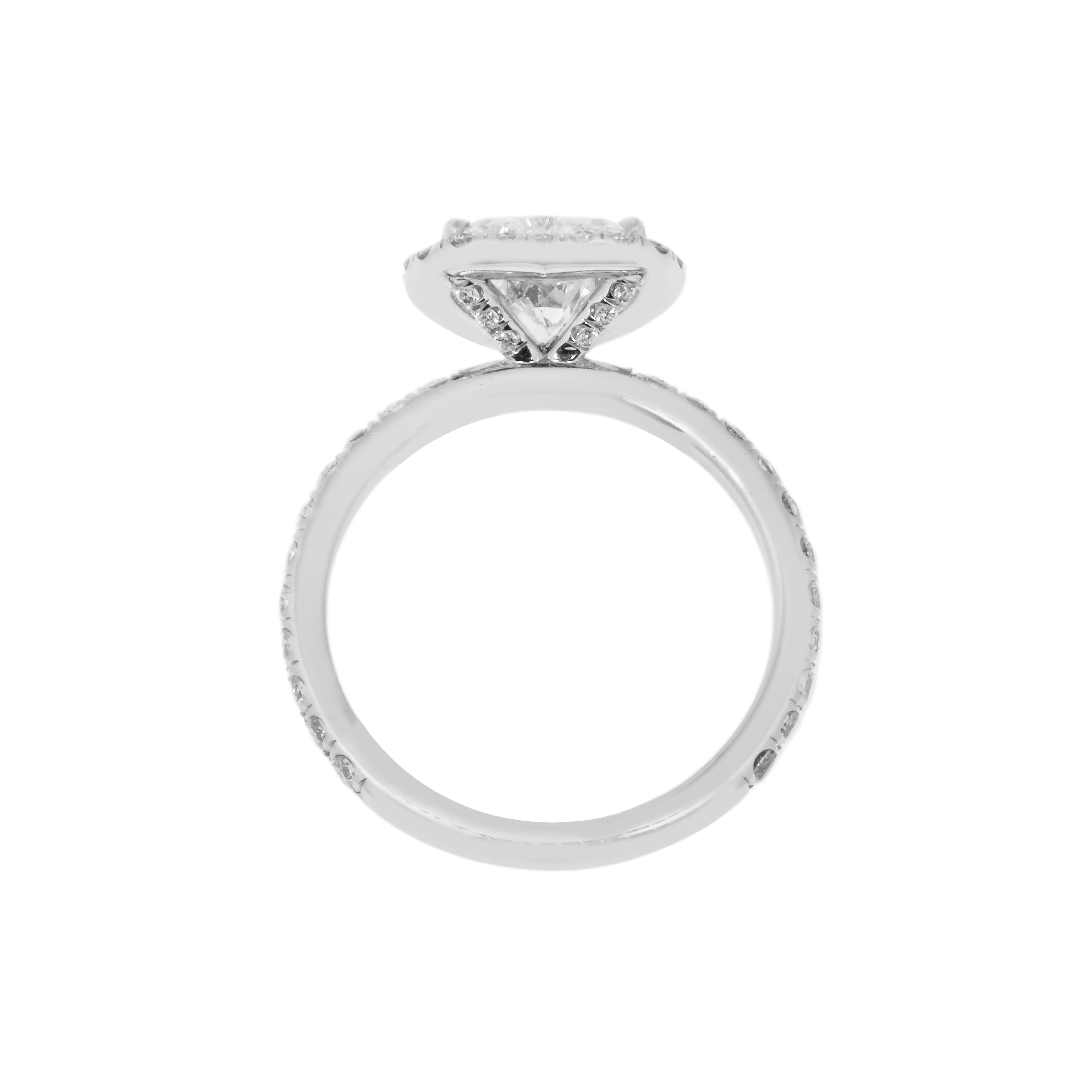 Gia Platinum 2.01Ct Heart Cut Diamond Engagement Ring 2.71Ctw Bridal