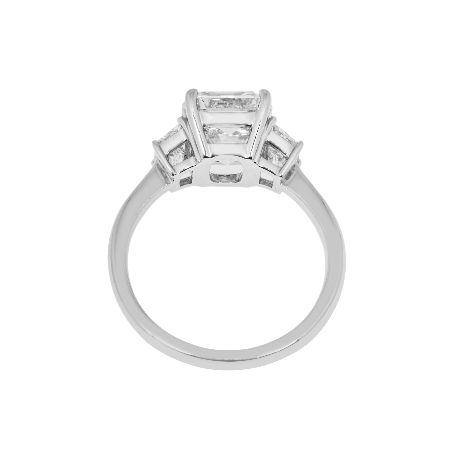 GIA Platinum 3.21ct Cushion Cut Diamond Engagement Ring 3.83ctw