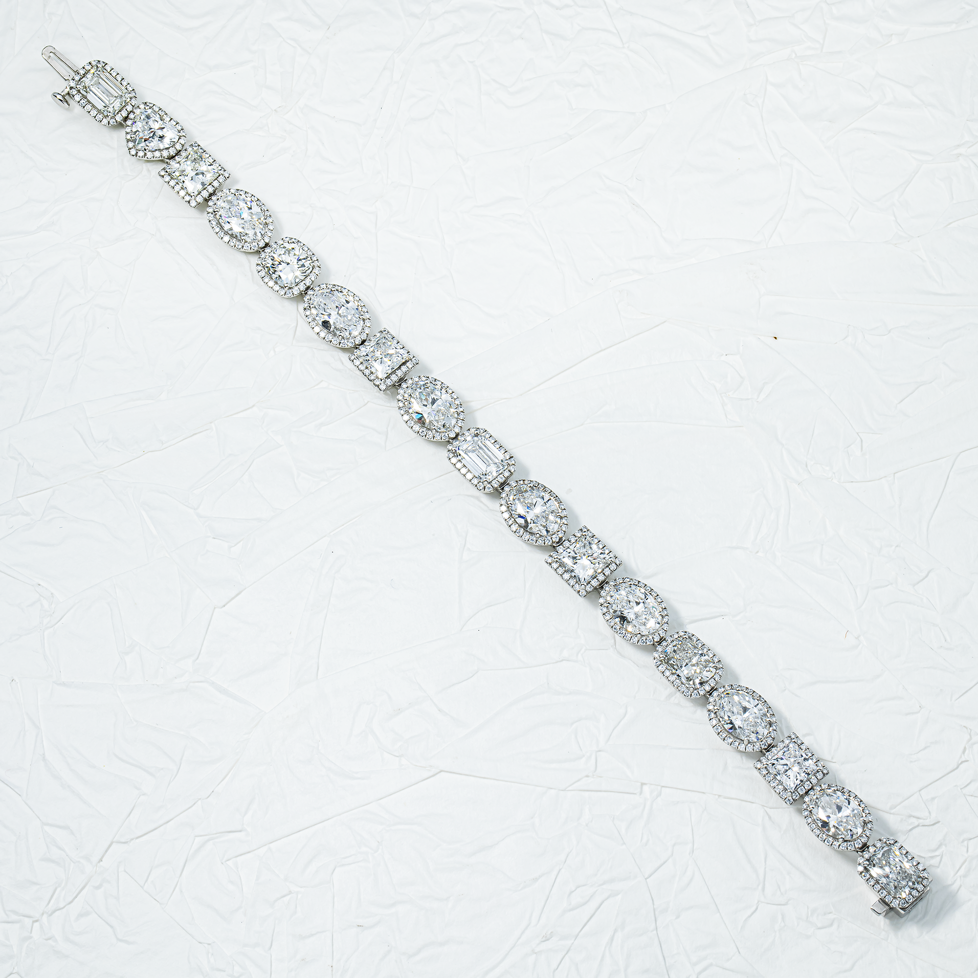 Platinum Multi Cut Diamond Satellite Bracelet 27.75ct
