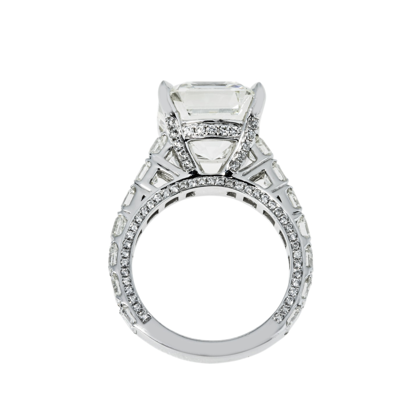 GIA 18K White Gold 8.61ct Asscher Cut Diamond Engagement ring 11.86ctw