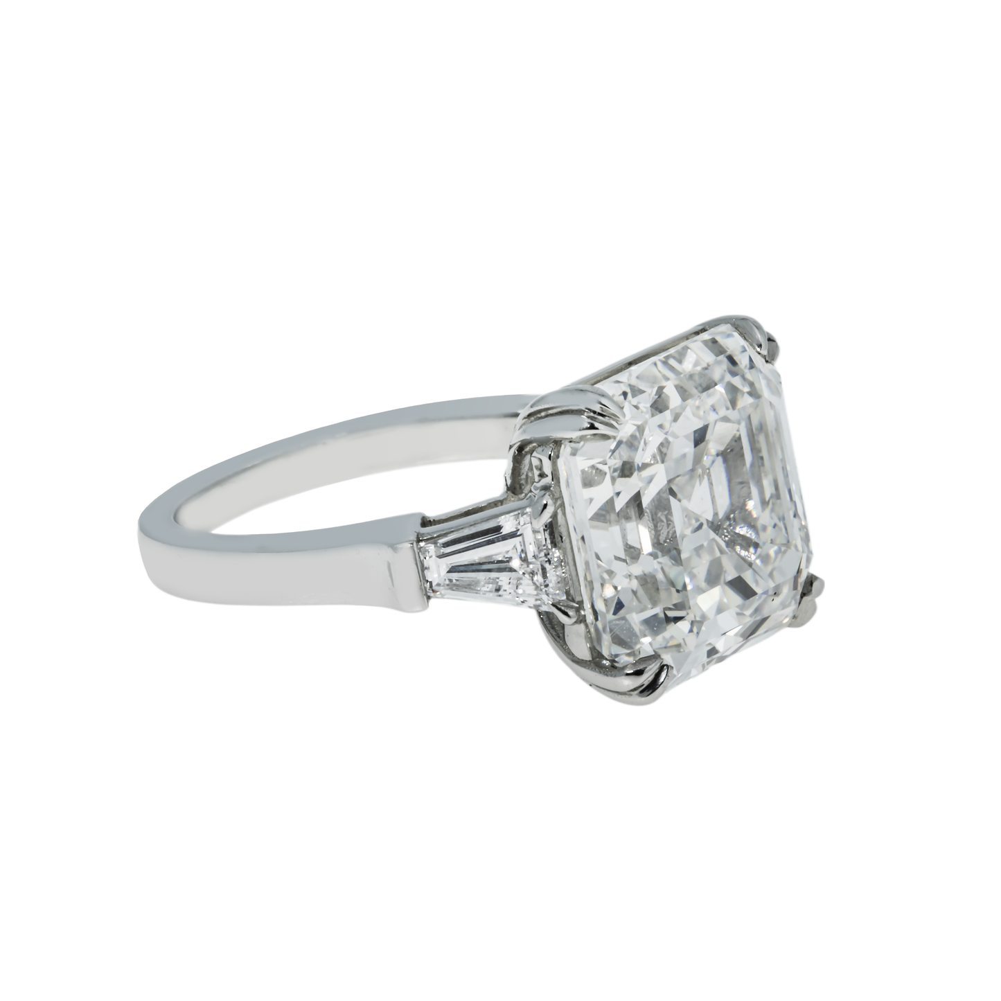 GIA Platinum 11.91ct Asscher Cut Diamond Engagement Ring 12.69ctw