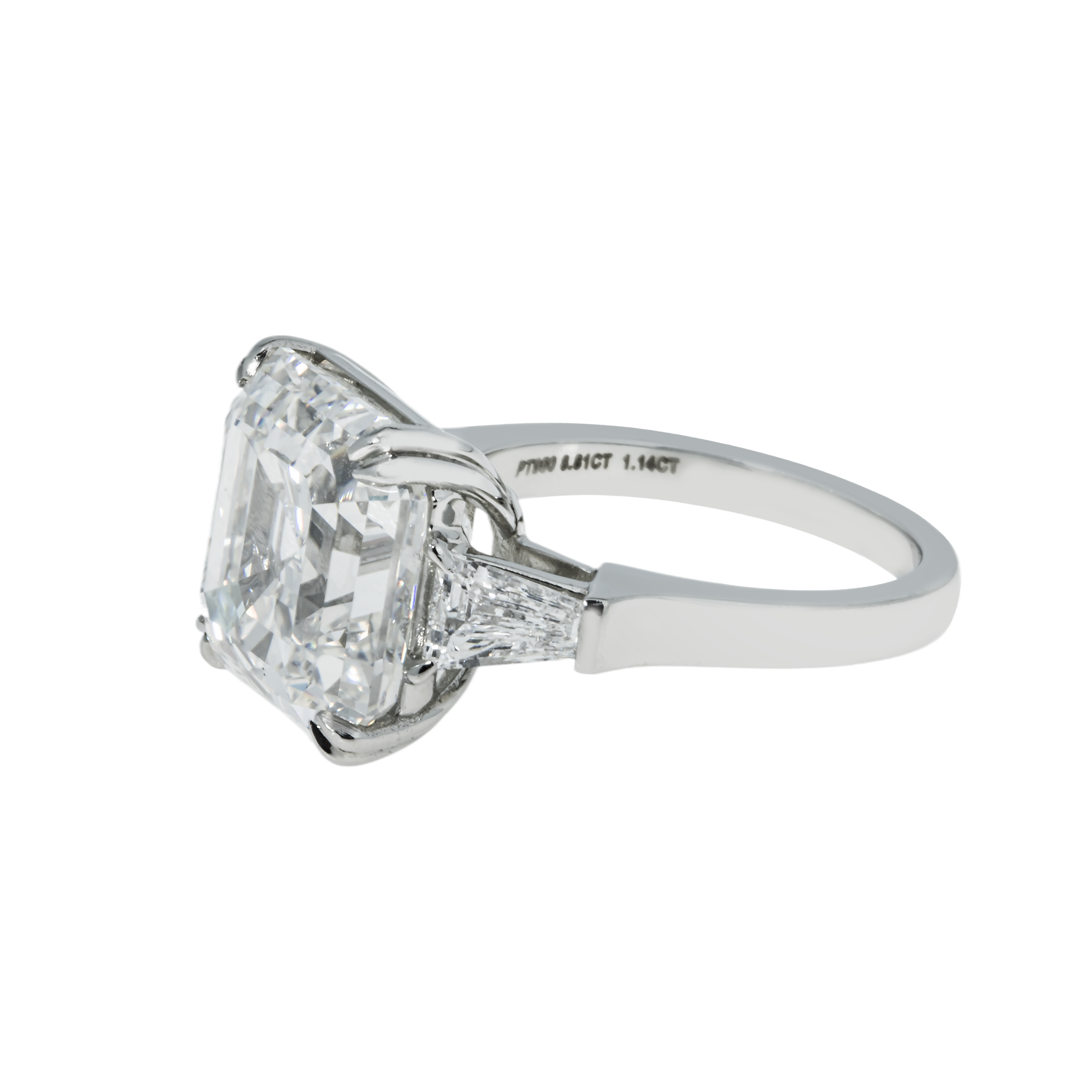 Gia Platinum 11.91Ct Asscher Cut Diamond Engagement Ring 12.69Ctw Bridal