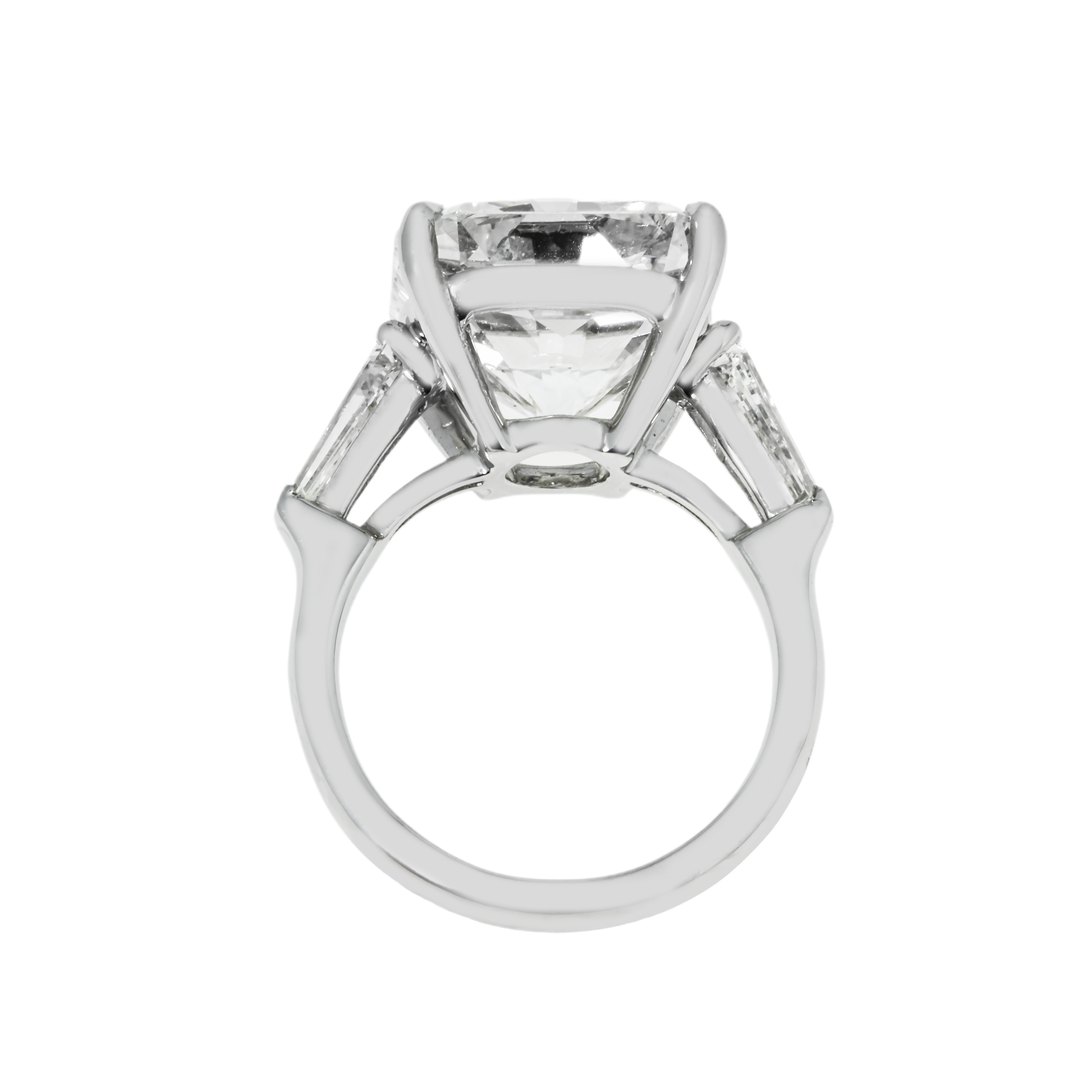 Gia Platinum 11Ct Radiant Cut Triple Diamond Engagement Ring 12.08Ctw Bridal
