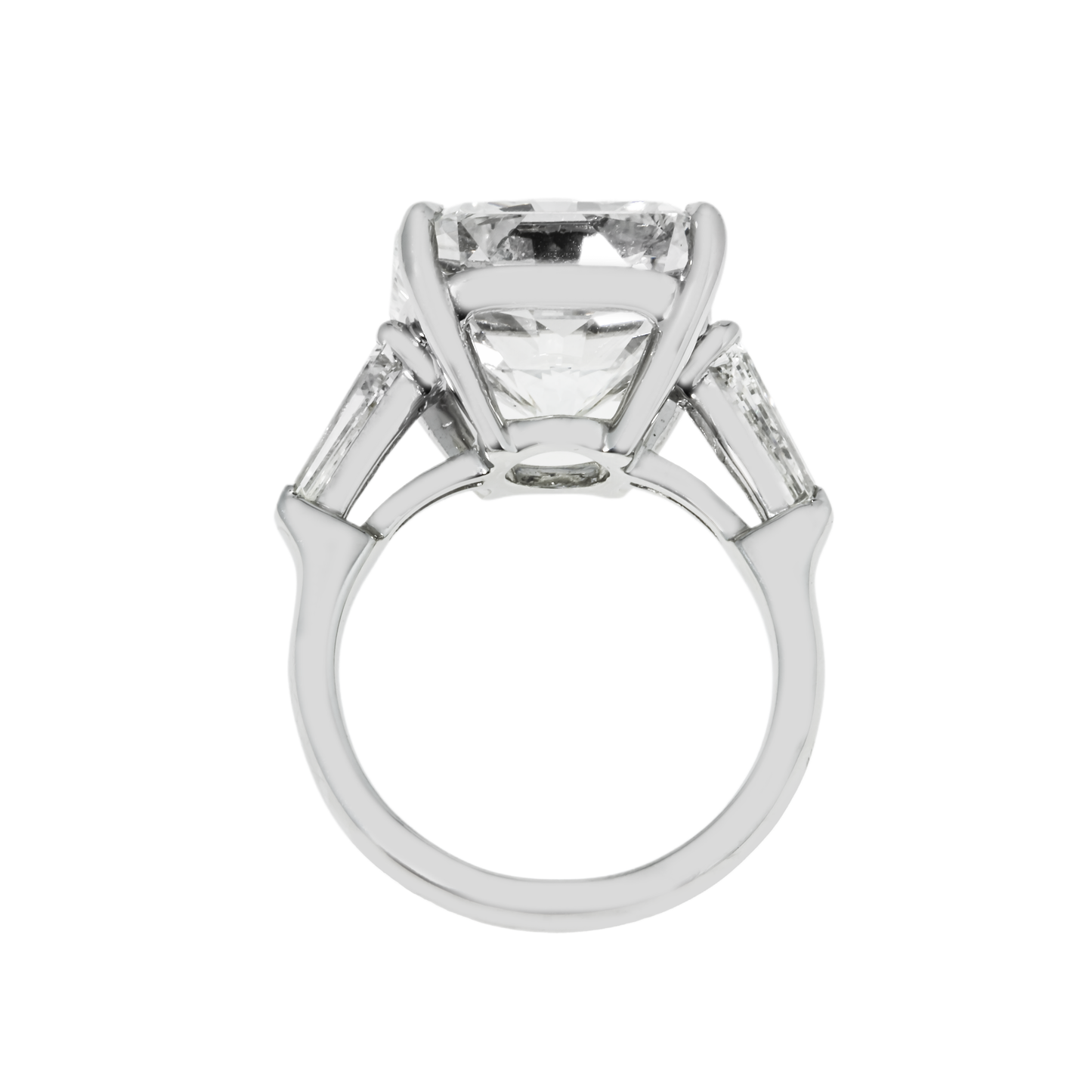 GIA Platinum 11ct Radiant Cut Triple Diamond Engagement Ring 12.08ctw