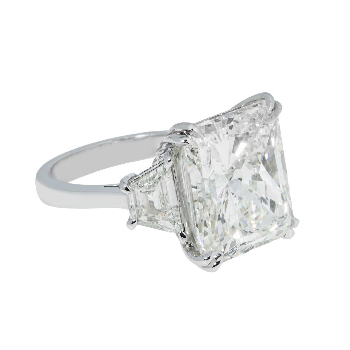 GIA Platinum 13.08ct Radiant Cut Diamond Engagement Ring 14.46ctw