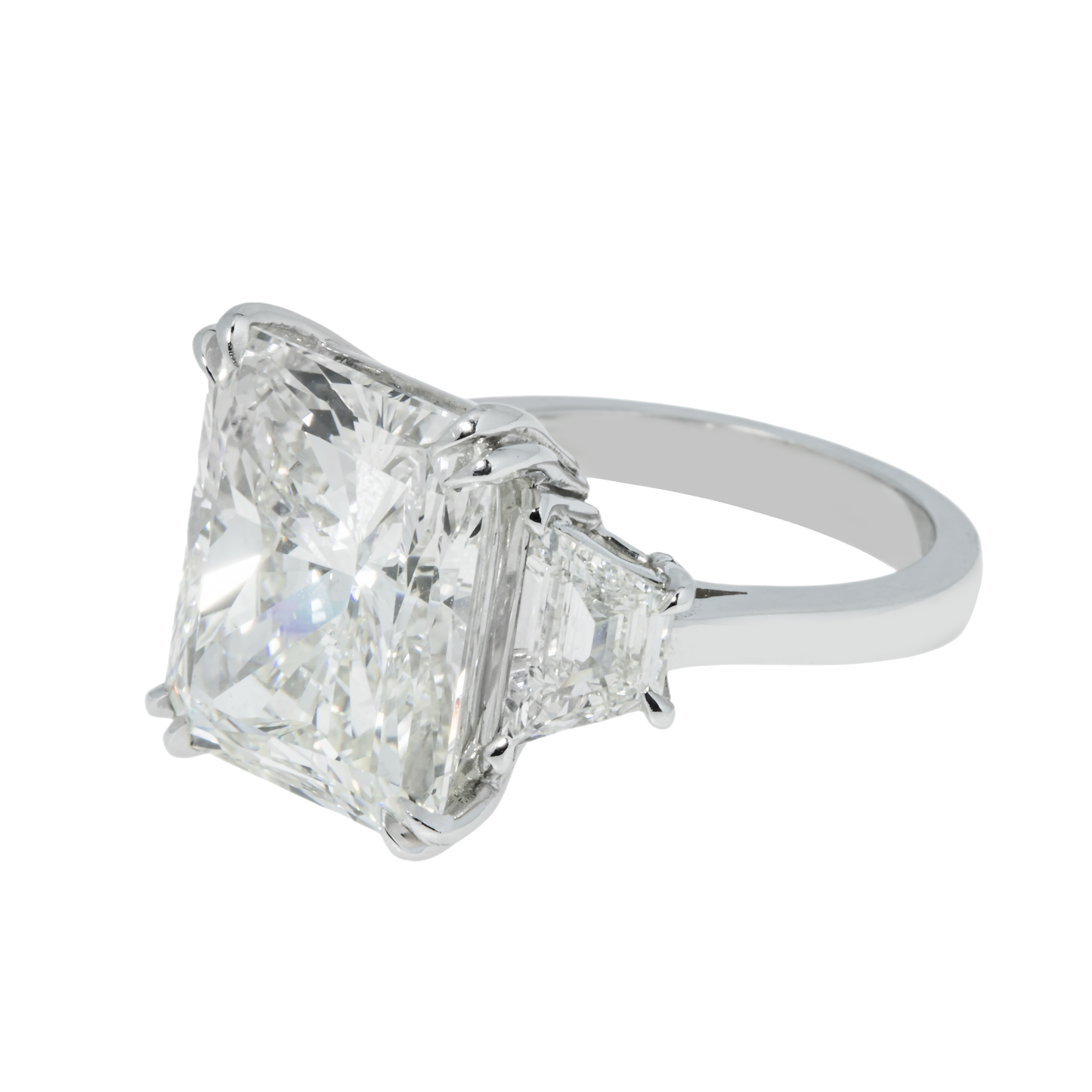 GIA Platinum 13.08ct Radiant Cut Diamond Engagement Ring 14.46ctw