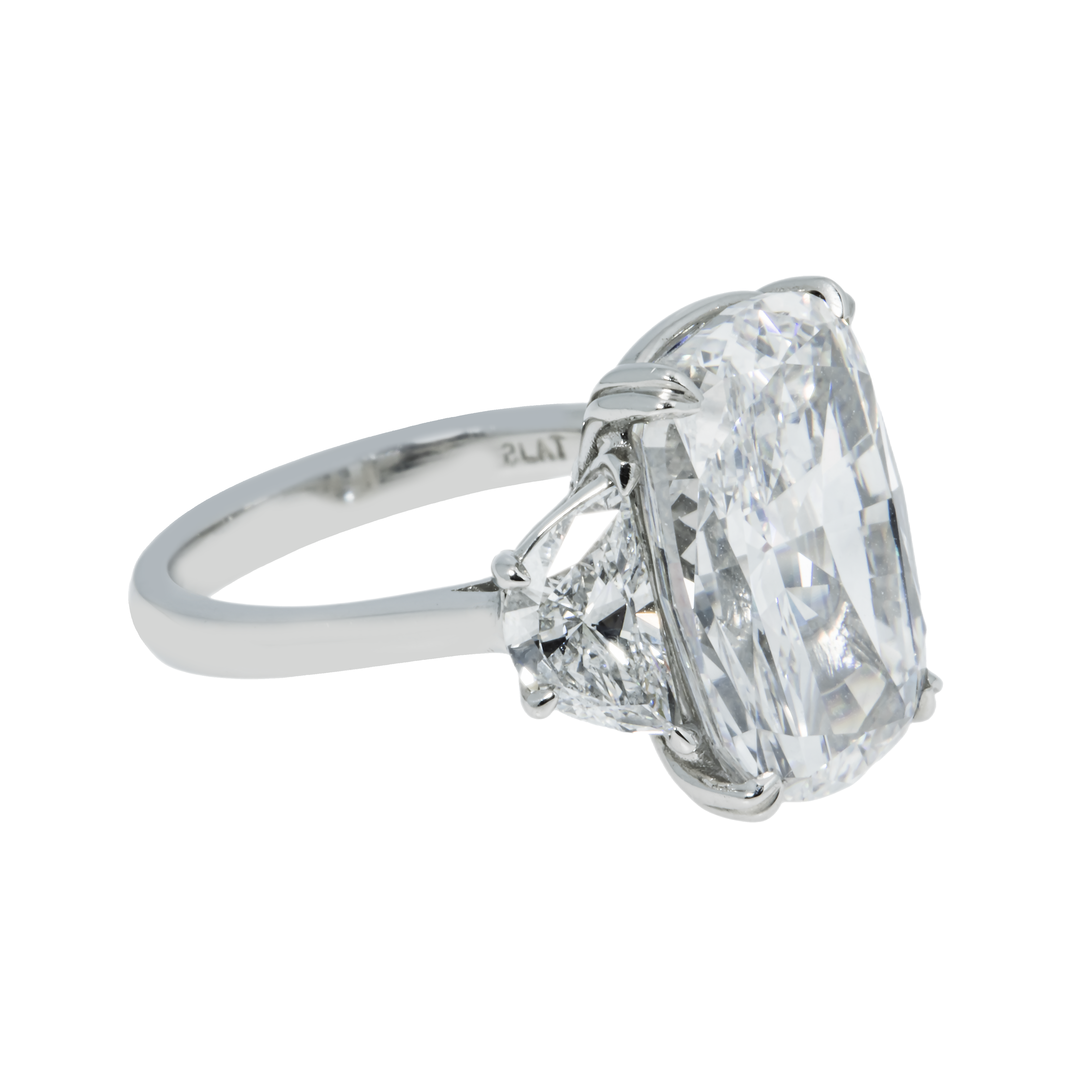 Gia 18K White Gold 10Ct Cushion Cut Triple Diamond Engagement Ring 11.62Ct Bridal