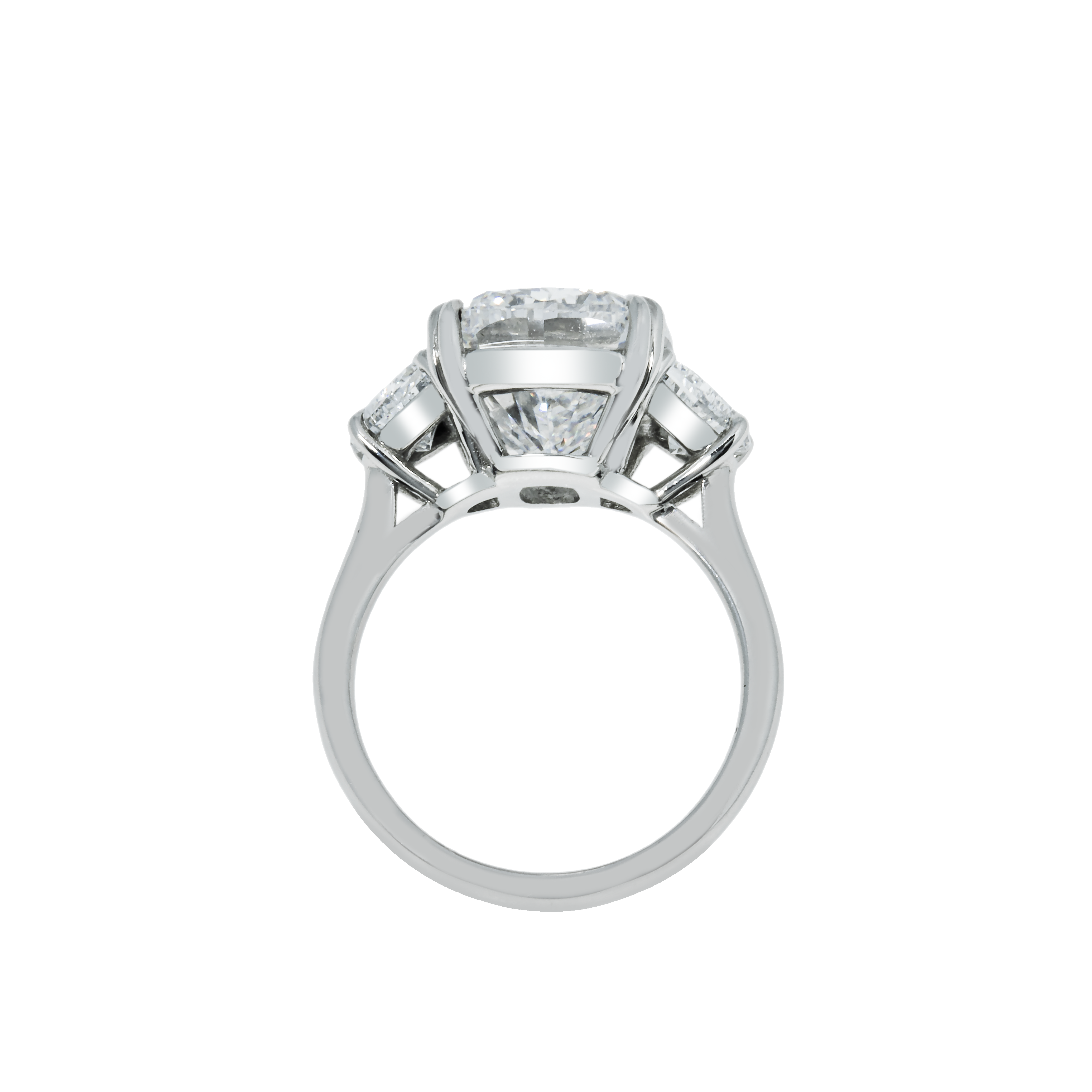 Gia 18K White Gold 10Ct Cushion Cut Triple Diamond Engagement Ring 11.62Ct Bridal