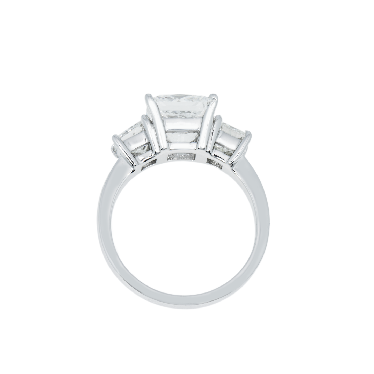 14K White Gold 3.10ct Princess Cut Diamond Engagement Ring 4.17ctw