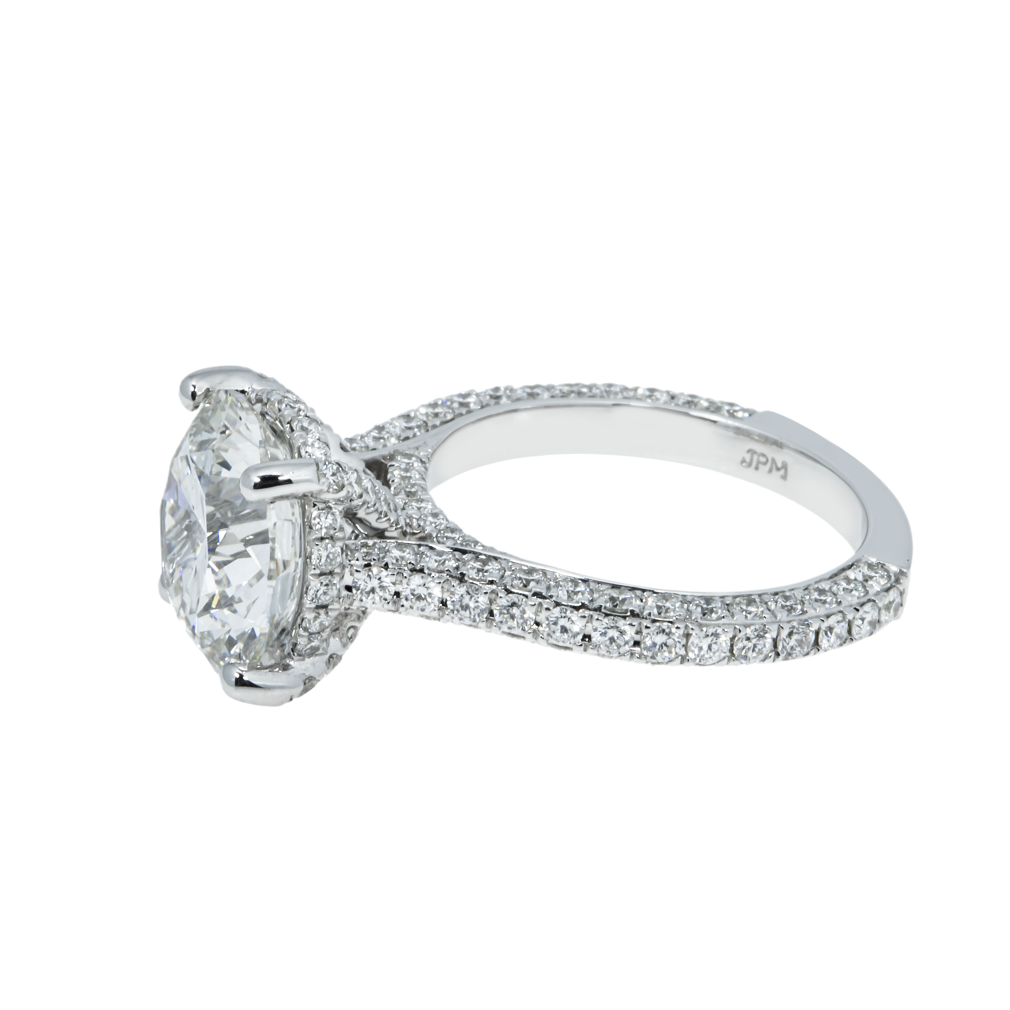 18K White Gold 5.22Ct Round Cut Diamond Engagement Ring 7.0Ctw Bridal