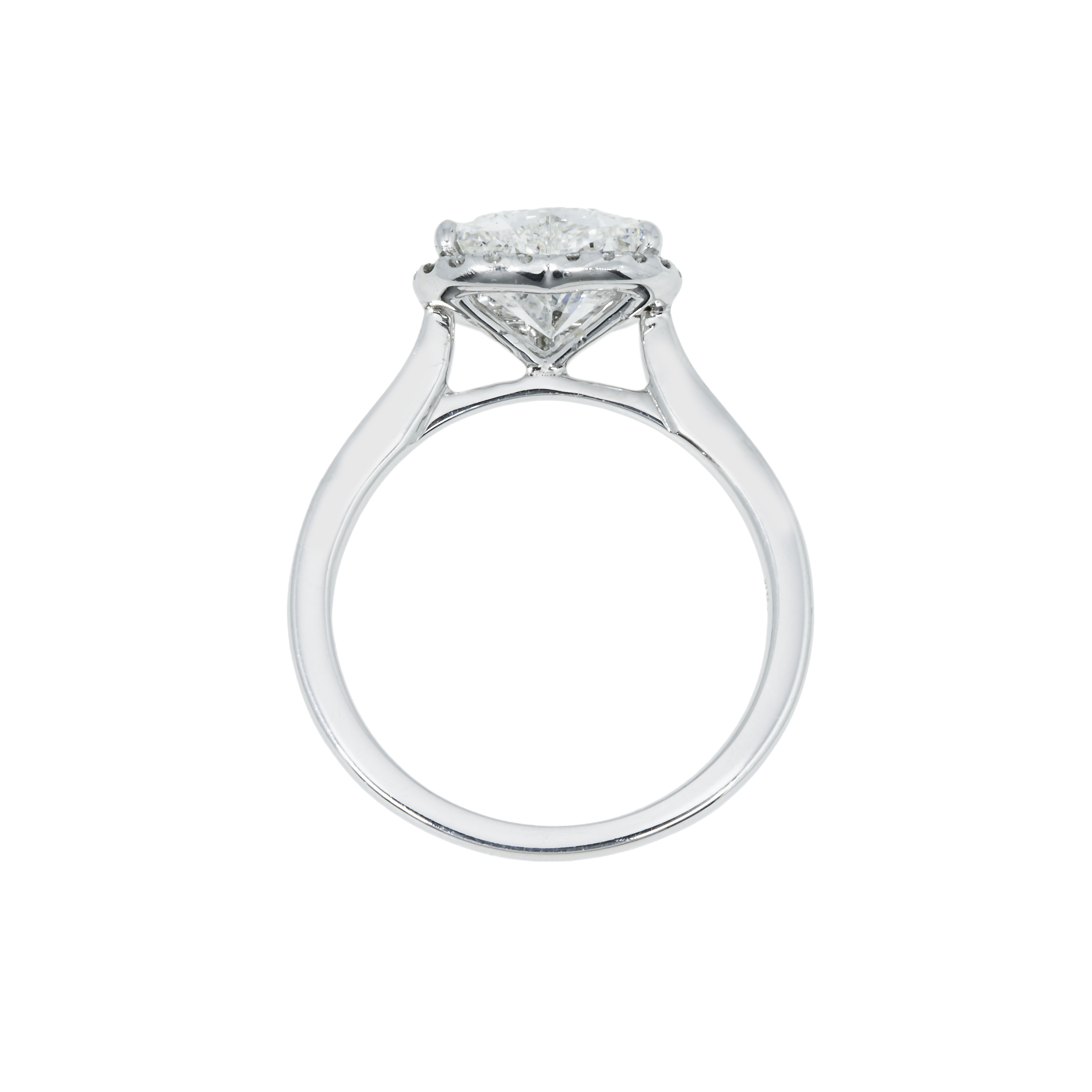 18K White Gold 2.36Ct Heart Cut Diamond Engagement Ring 2.52Ctw Bridal