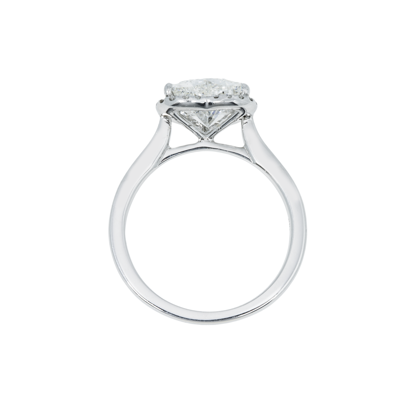 18K White Gold 2.36ct Heart Cut Diamond Engagement Ring 2.52ctw