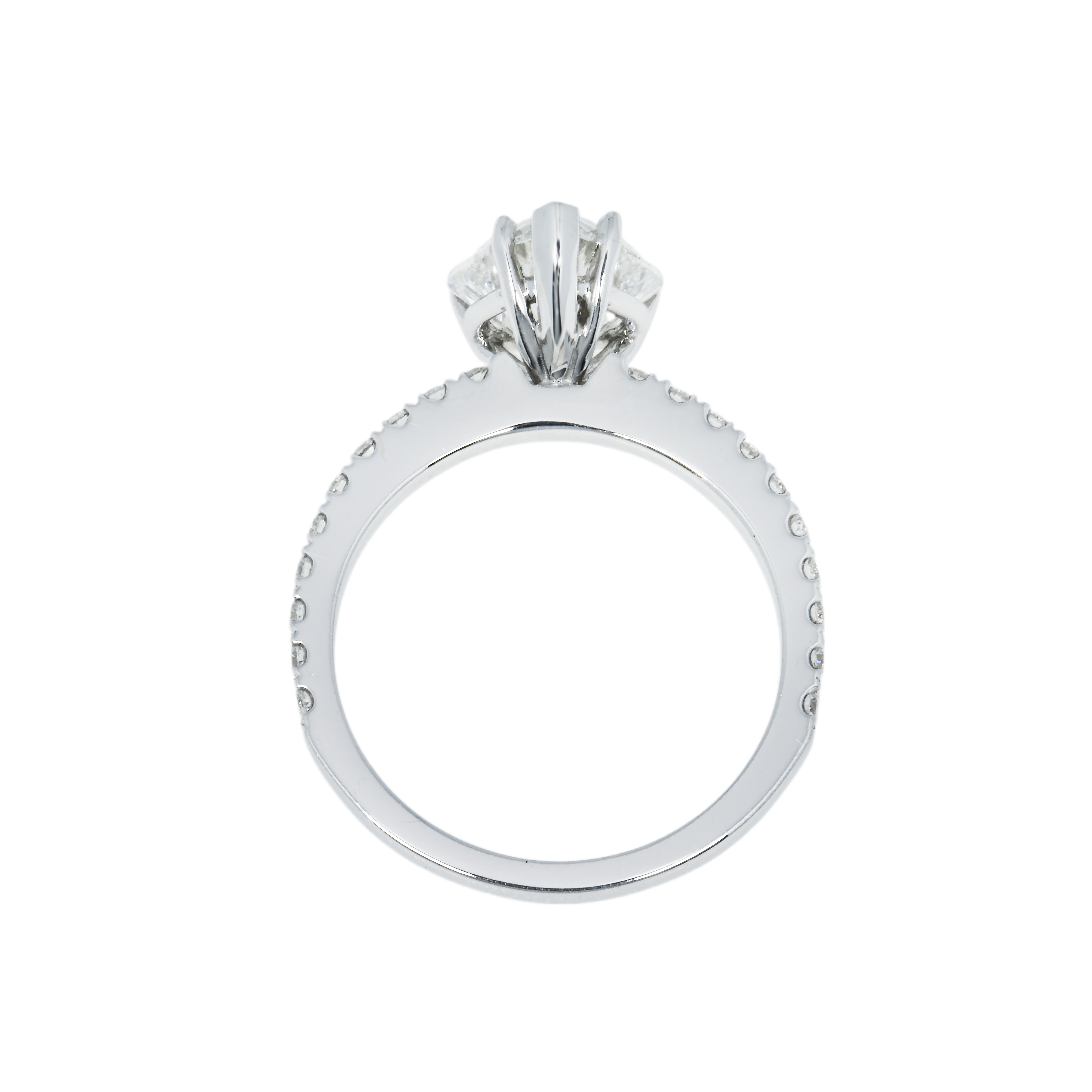 18K White Gold 2.04Ct Heart Cut Diamond Engagement Ring 2.41Ctw Bridal