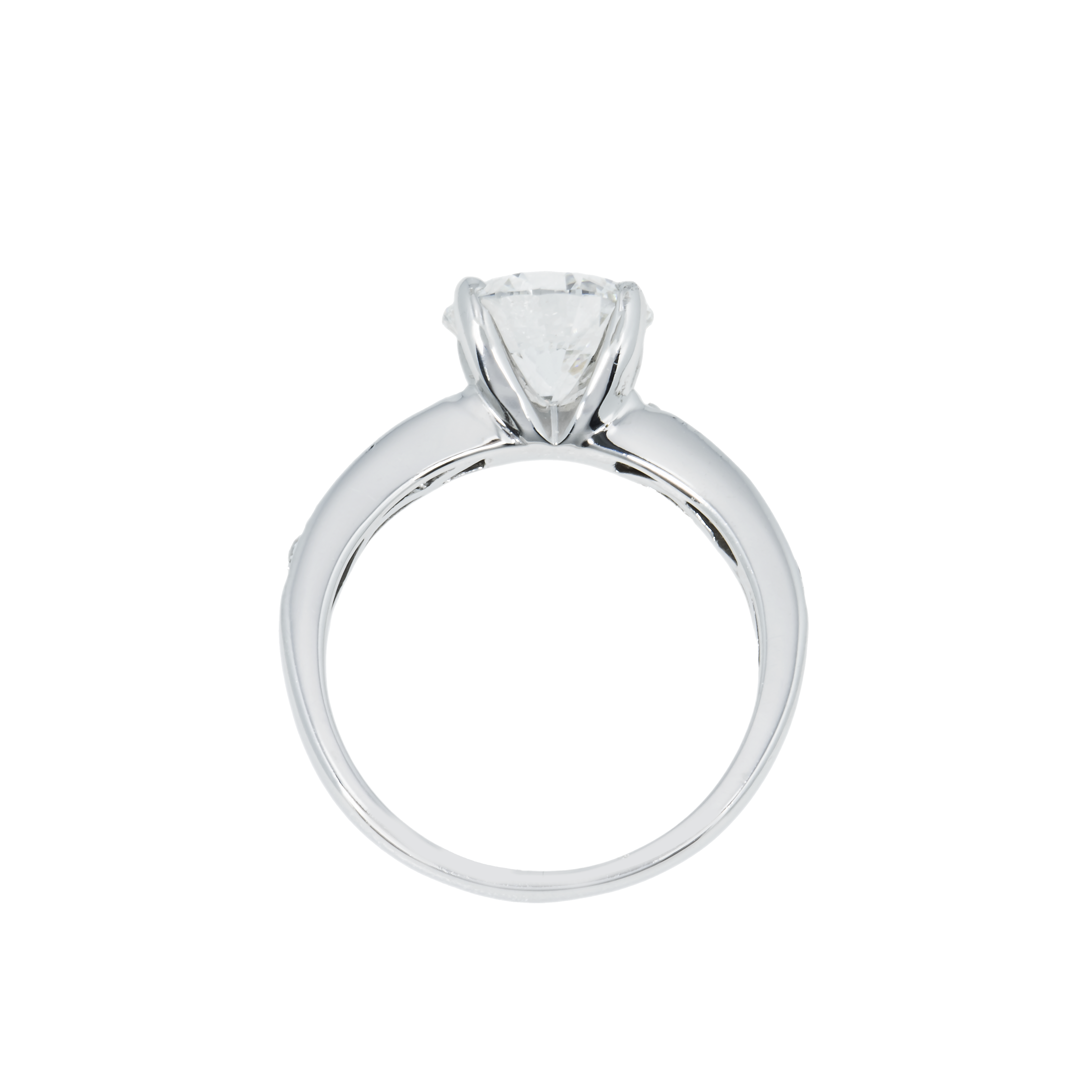 Gia 14K White Gold 2Ct Round Cut Diamond Engagement Ring 2.20Ctw Bridal