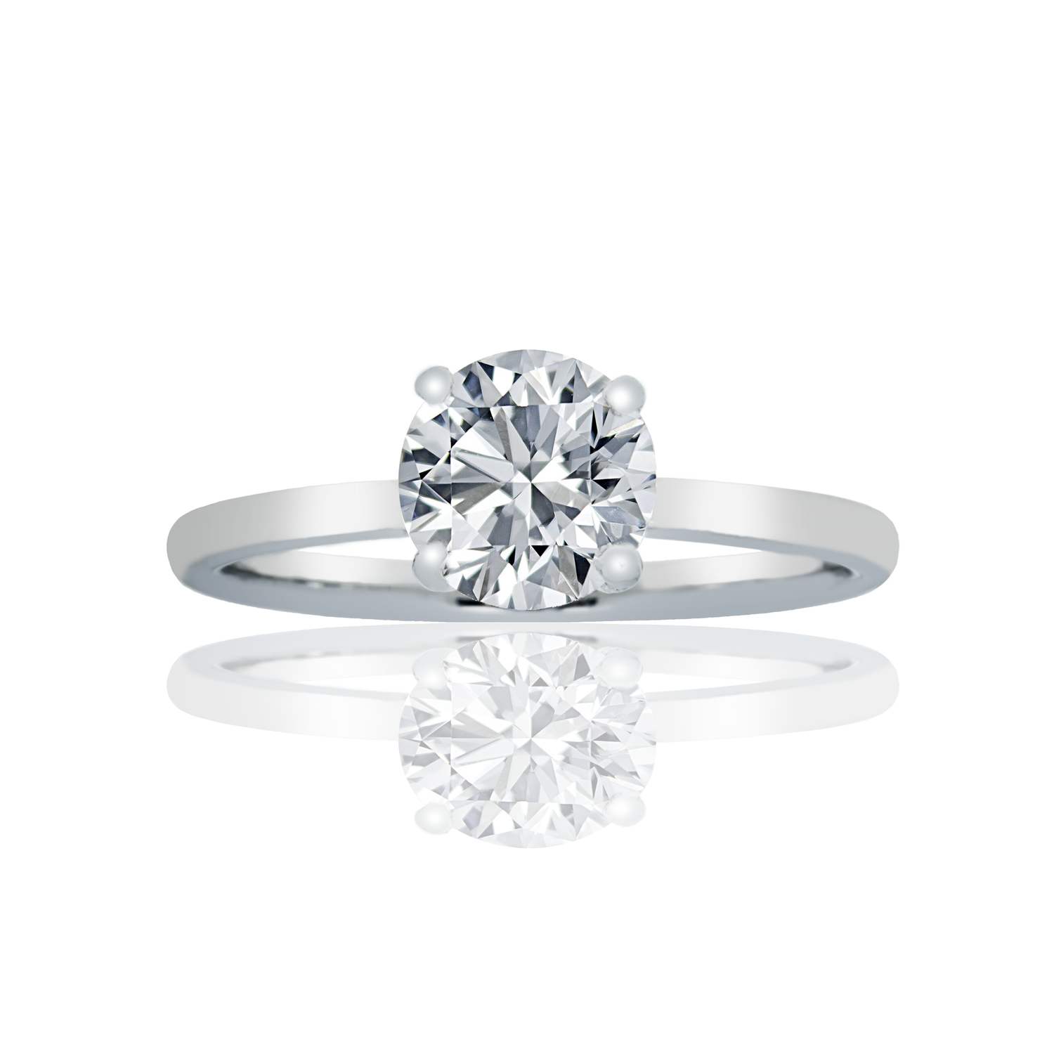 Platinum 1.20Ct Round Cut Solitaire Diamond Engagement Ring Bridal