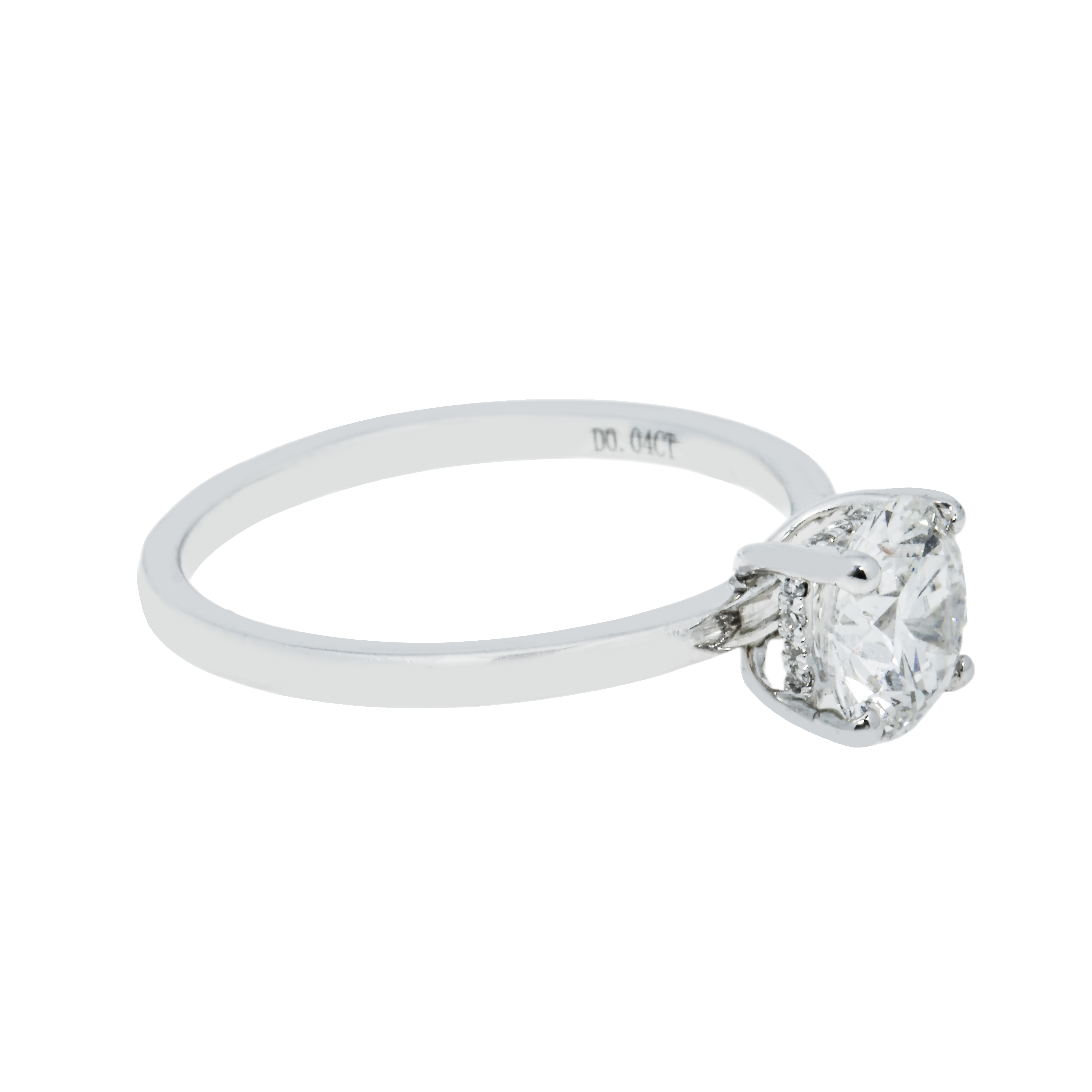 Platinum Round Cut Solitaire Diamond Engagement Ring