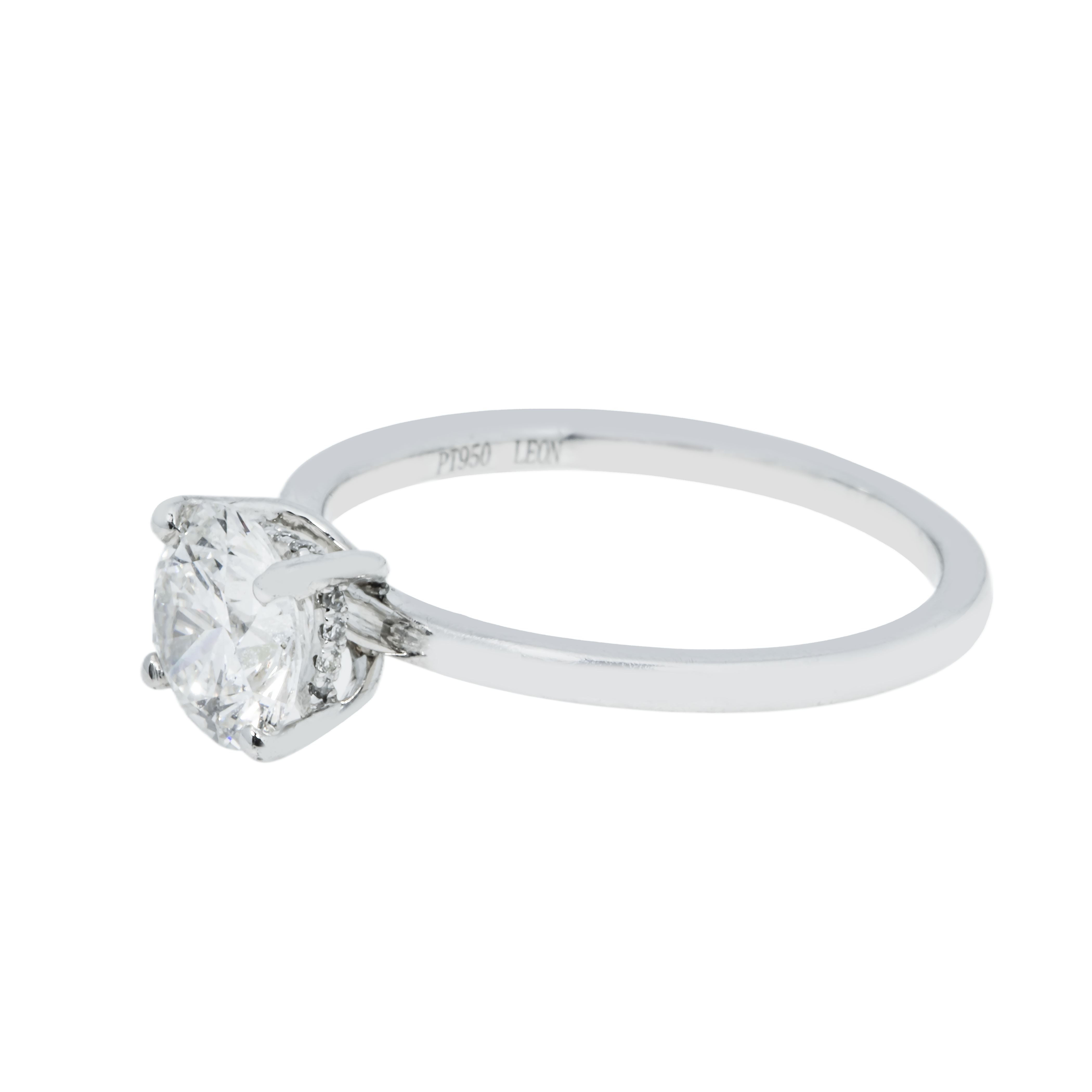 Platinum 1.20Ct Round Cut Solitaire Diamond Engagement Ring Bridal