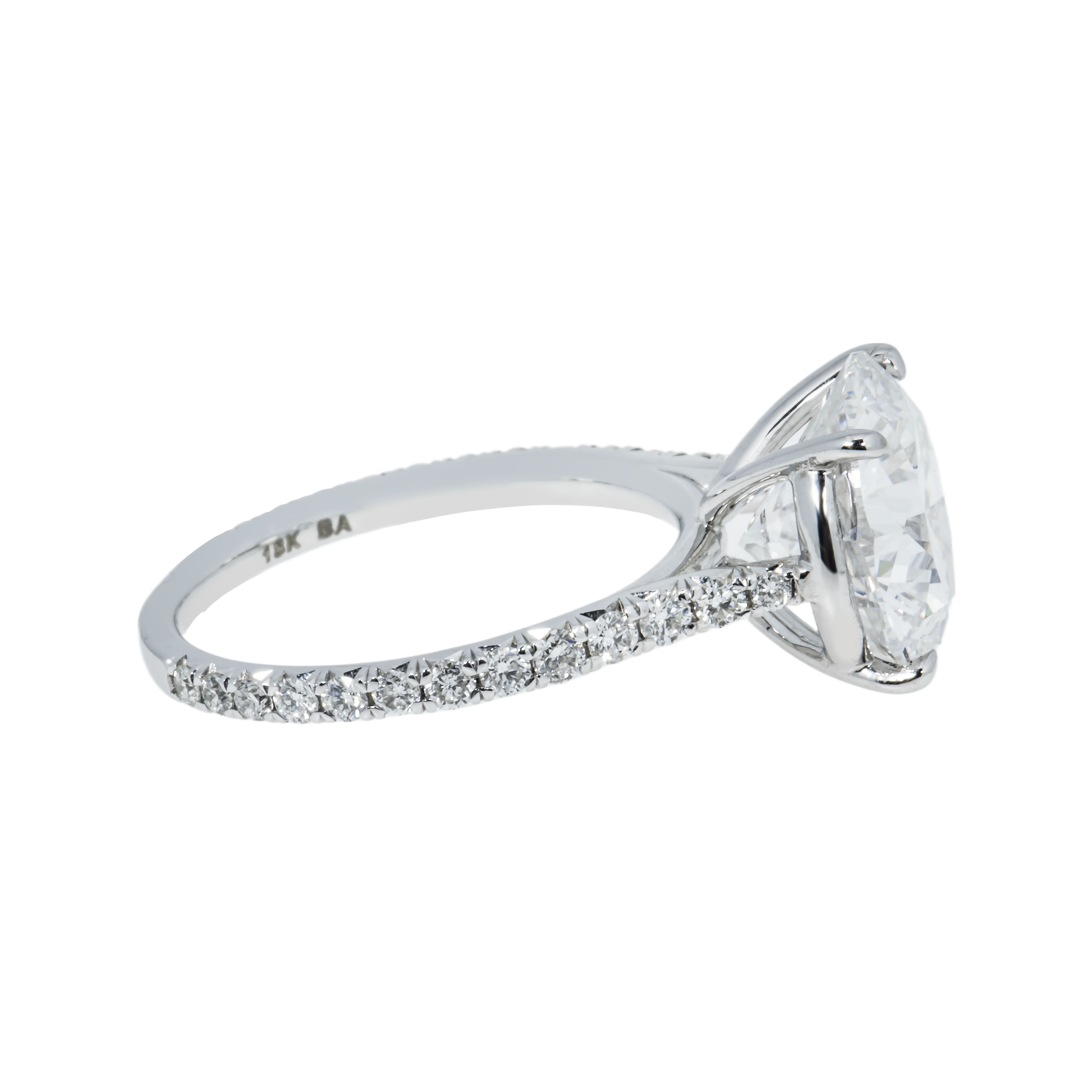 Gia 18K White Gold 5.04Ct Round Diamond Engagement Ring 5.54Ctw Bridal