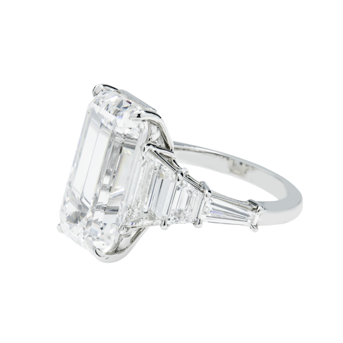 Hall Of Mirrors GIA Platinum 10.77ct Emerald Cut Diamond Engagement Ring 13.68ctw