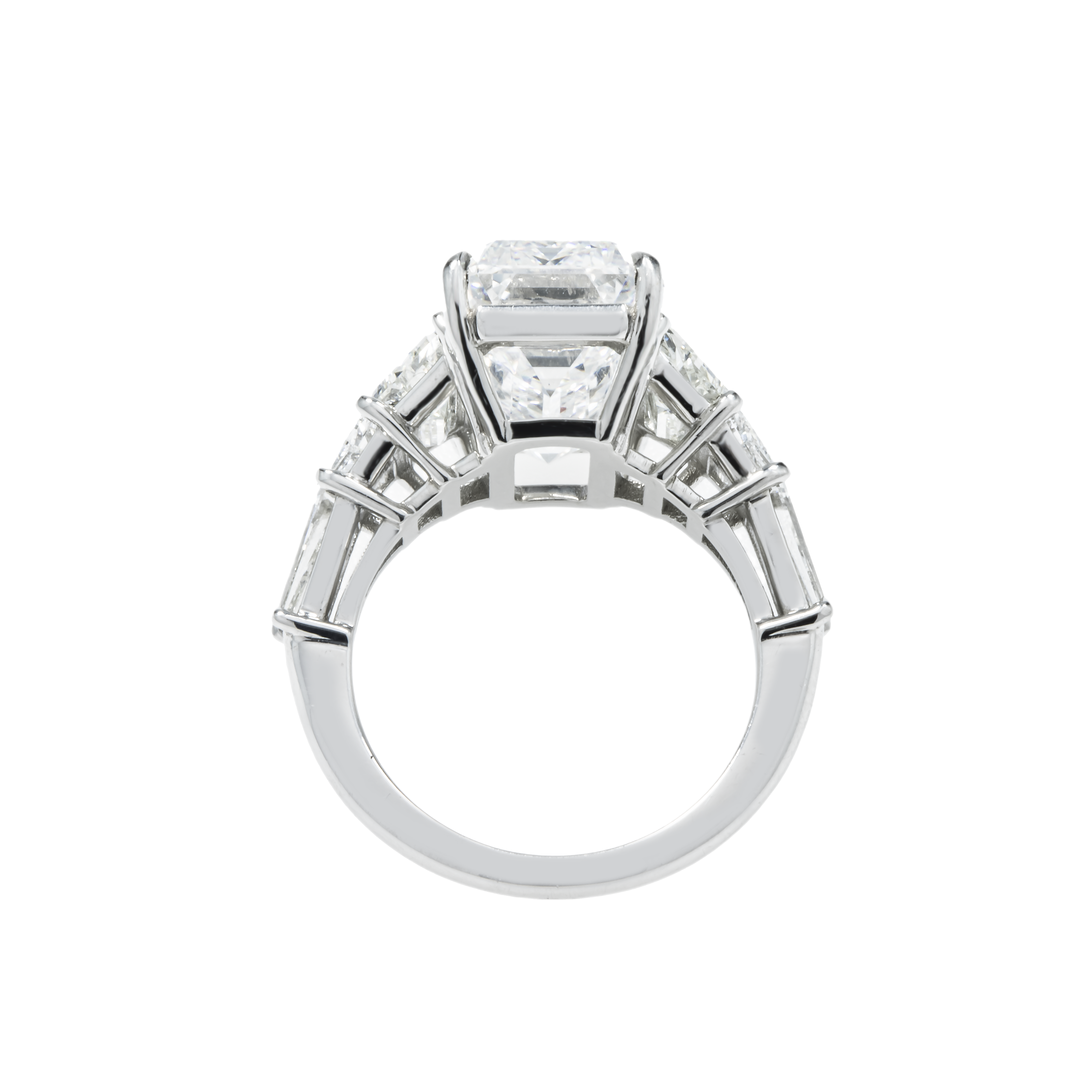 Hall Of Mirrors Gia Platinum 10.77Ct Emerald Cut Diamond Engagement Ring 13.68Ctw Bridal