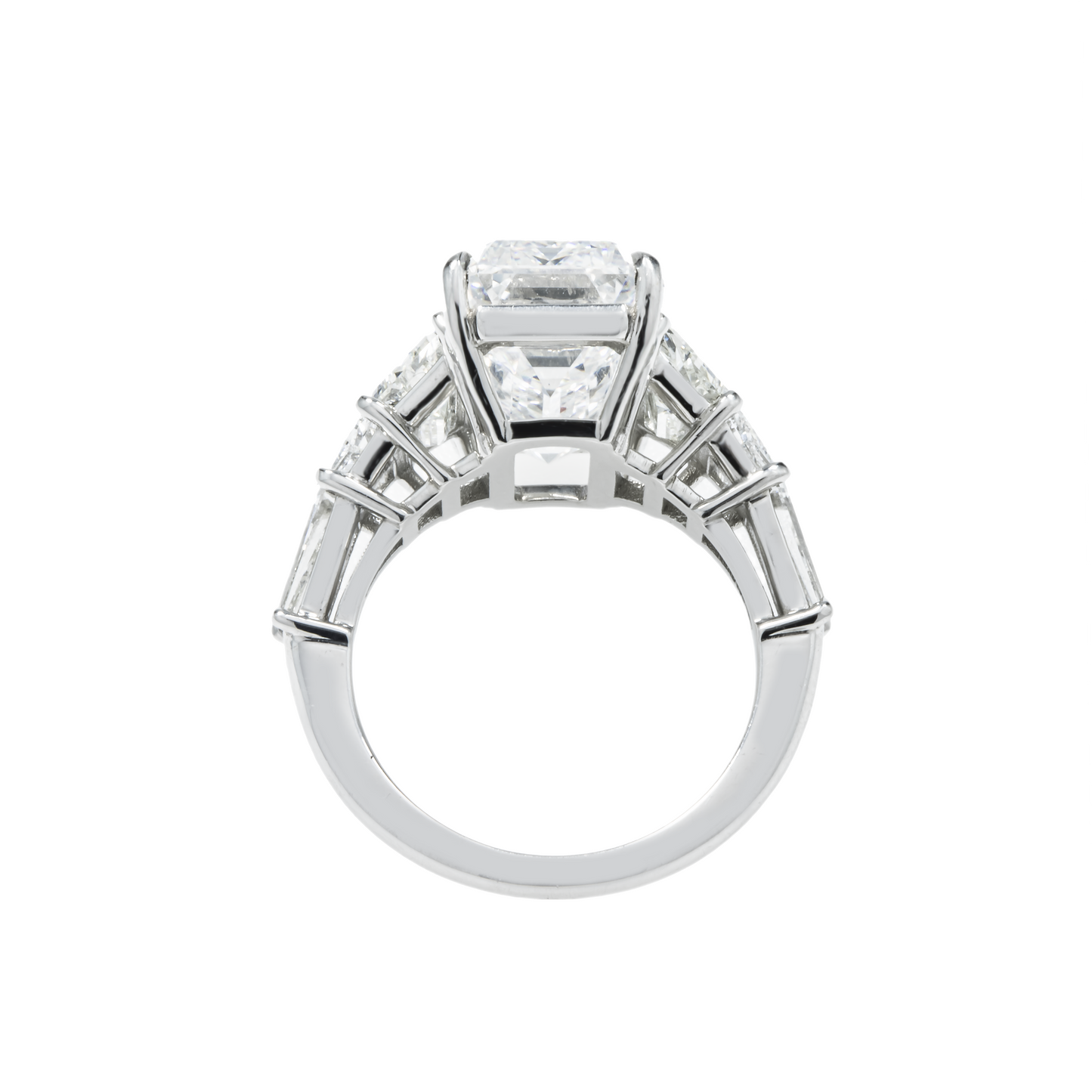 Hall Of Mirrors GIA Platinum 10.77ct Emerald Cut Diamond Engagement Ring 13.68ctw