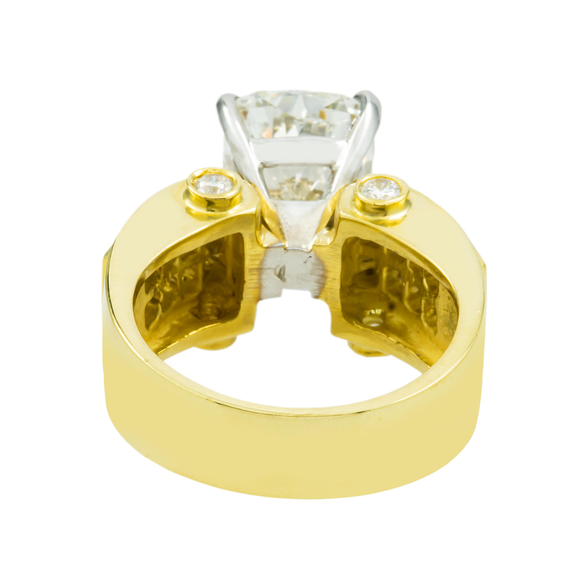 18K Yellow Gold 6.43ct Radiant Cut Diamond Engagement Ring 8.80ctw