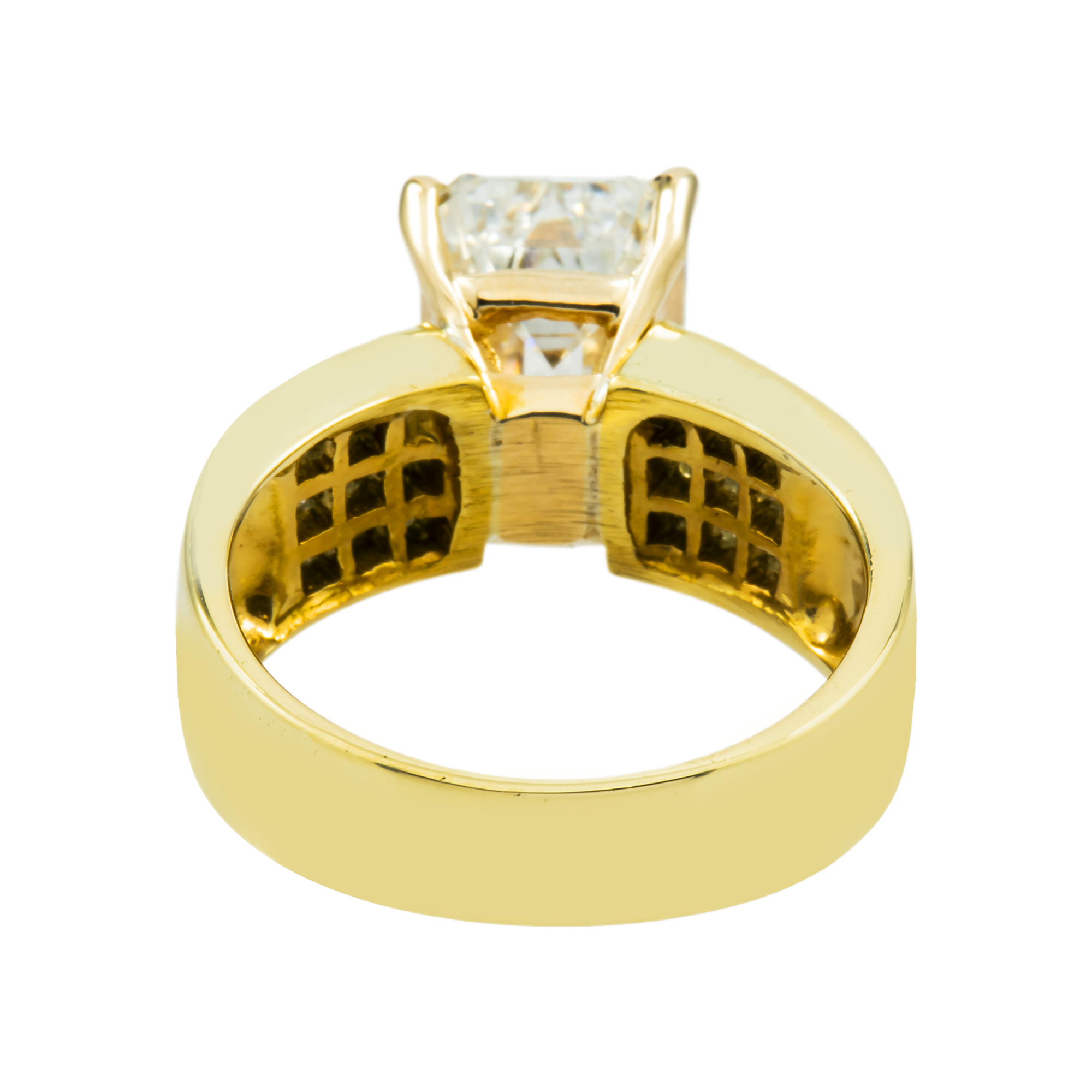 18K Yellow Gold 5.19ct Emerald Cut Diamond Engagement Ring 6.24ctw