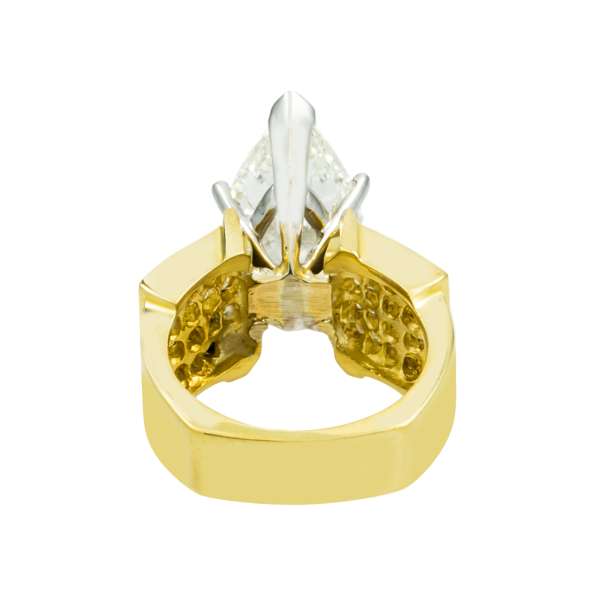 18K Yellow Gold 6.28ct Pear Cut Diamond Engagement Ring 7.92ctw