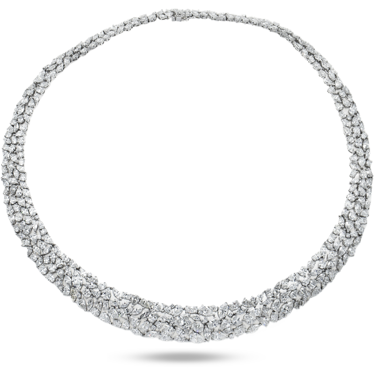 14K White Gold Multi Cut Diamond Necklace 57.13ct (1 of 3 matching set)