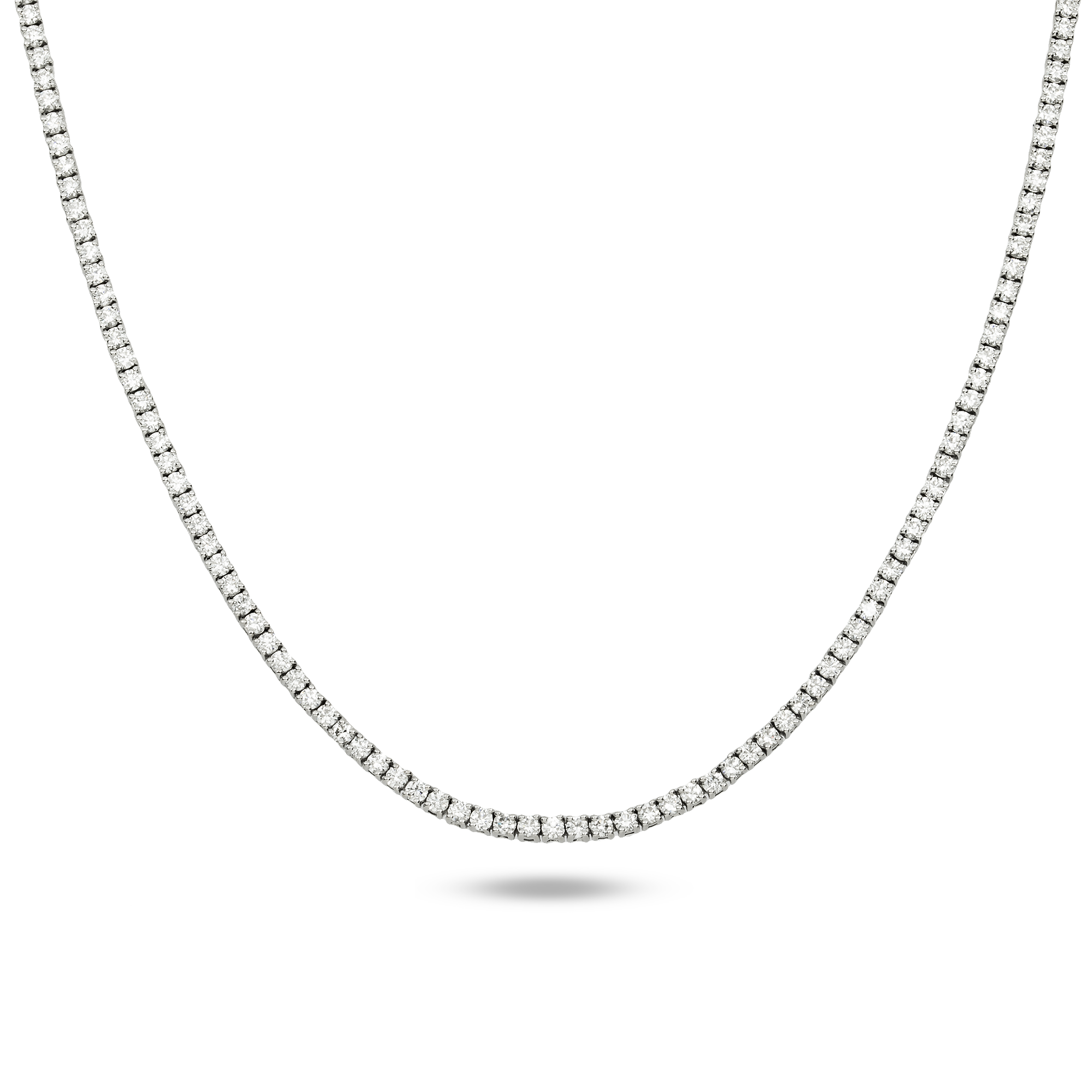14K White Gold Round Diamond Tennis Chain 5.68ct (16"-24")