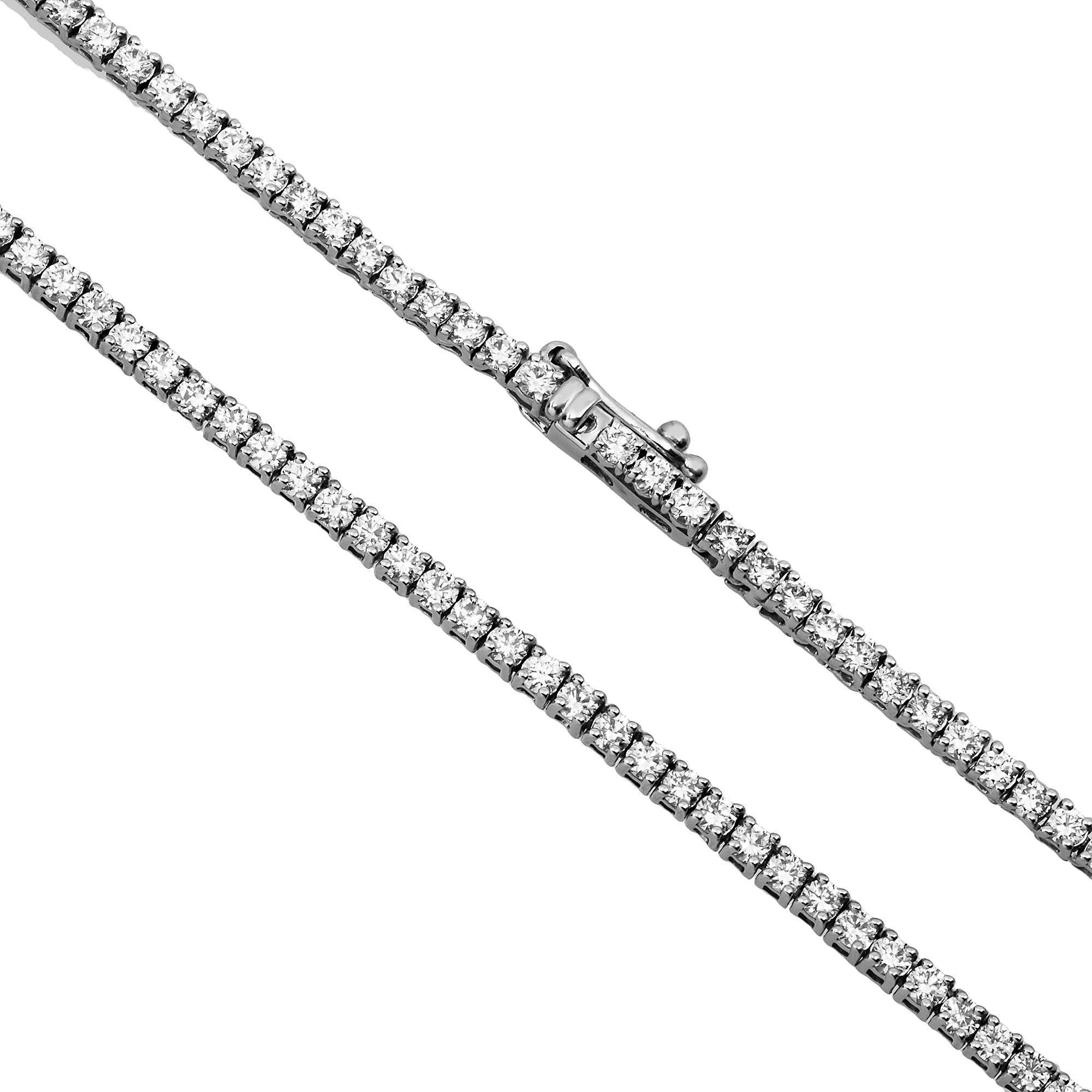 14K White Gold Round Diamond Tennis Chain 5.68ct (16"-24")