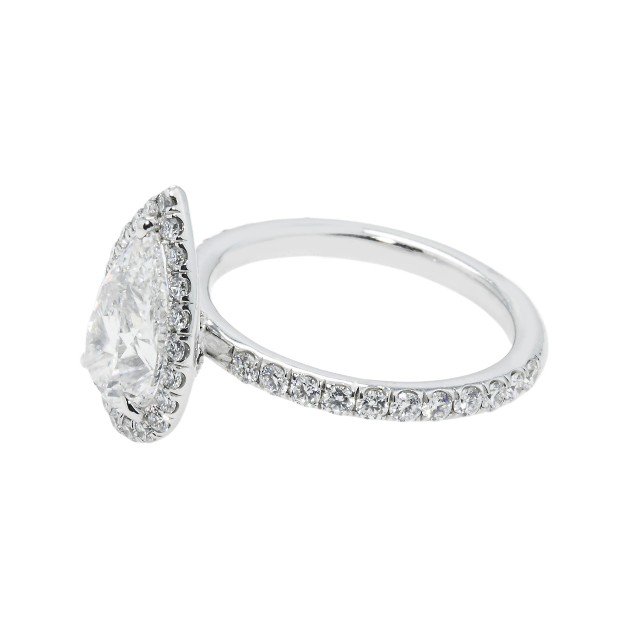 Gia Platinum 2.90Ct Internally Flawless Pear Cut Diamond Engagement Ring 3.10Ctw Bridal