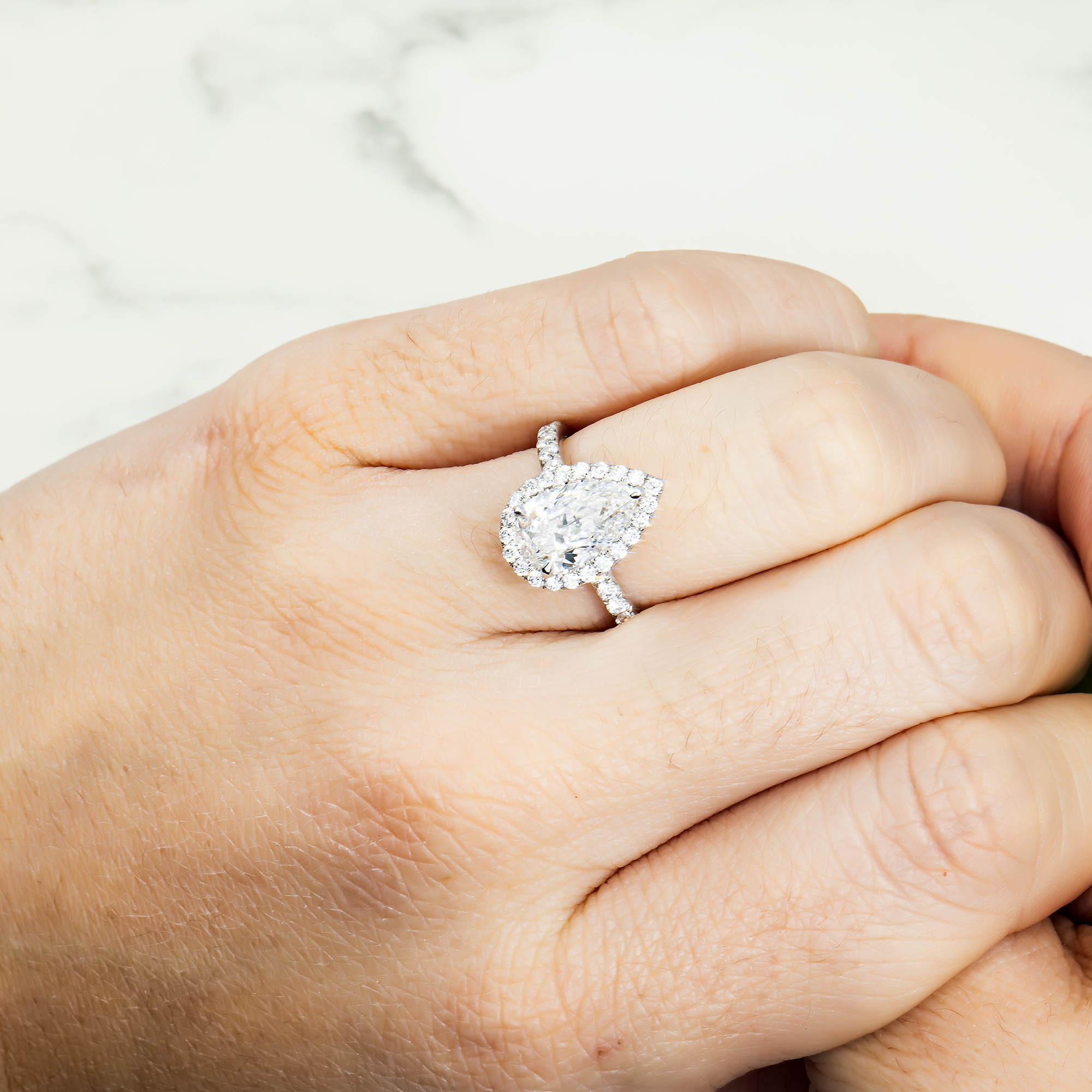 Gia Platinum 2.90Ct Internally Flawless Pear Cut Diamond Engagement Ring 3.10Ctw Bridal