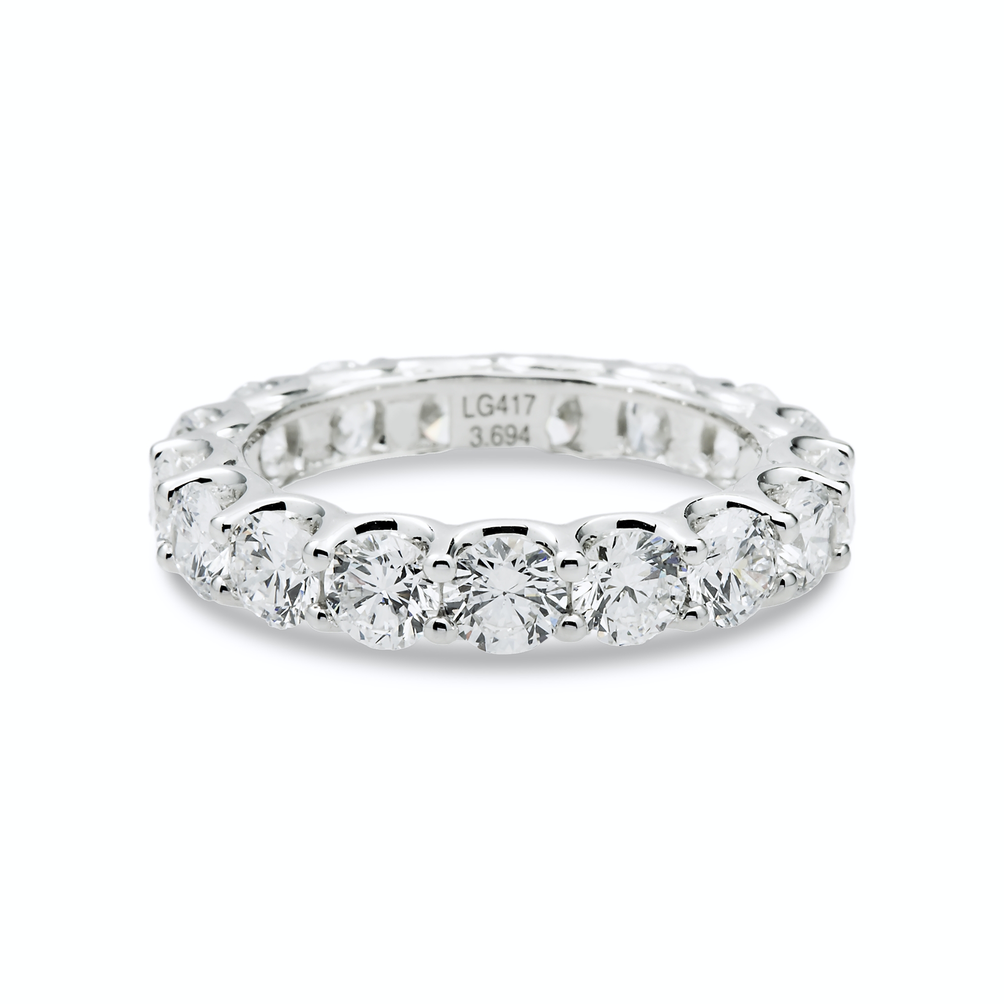 White Gold Round Diamond Eternity Ring 3.70ct (size 6)